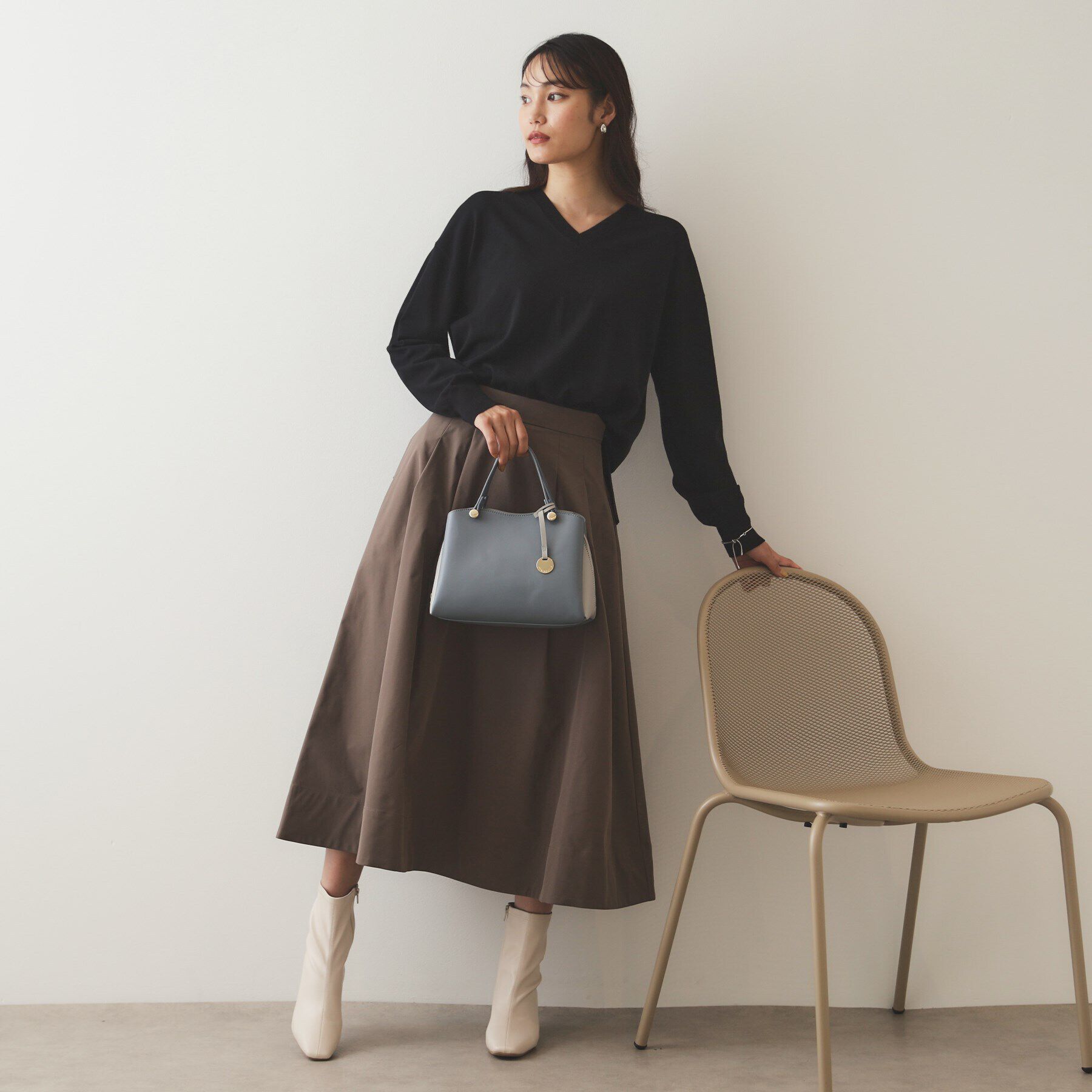 OPAQUE.CLIP「《S-LLsize》Vネックリラクシーニット【洗濯機洗い可/UVケア】」|ニット・セーター|