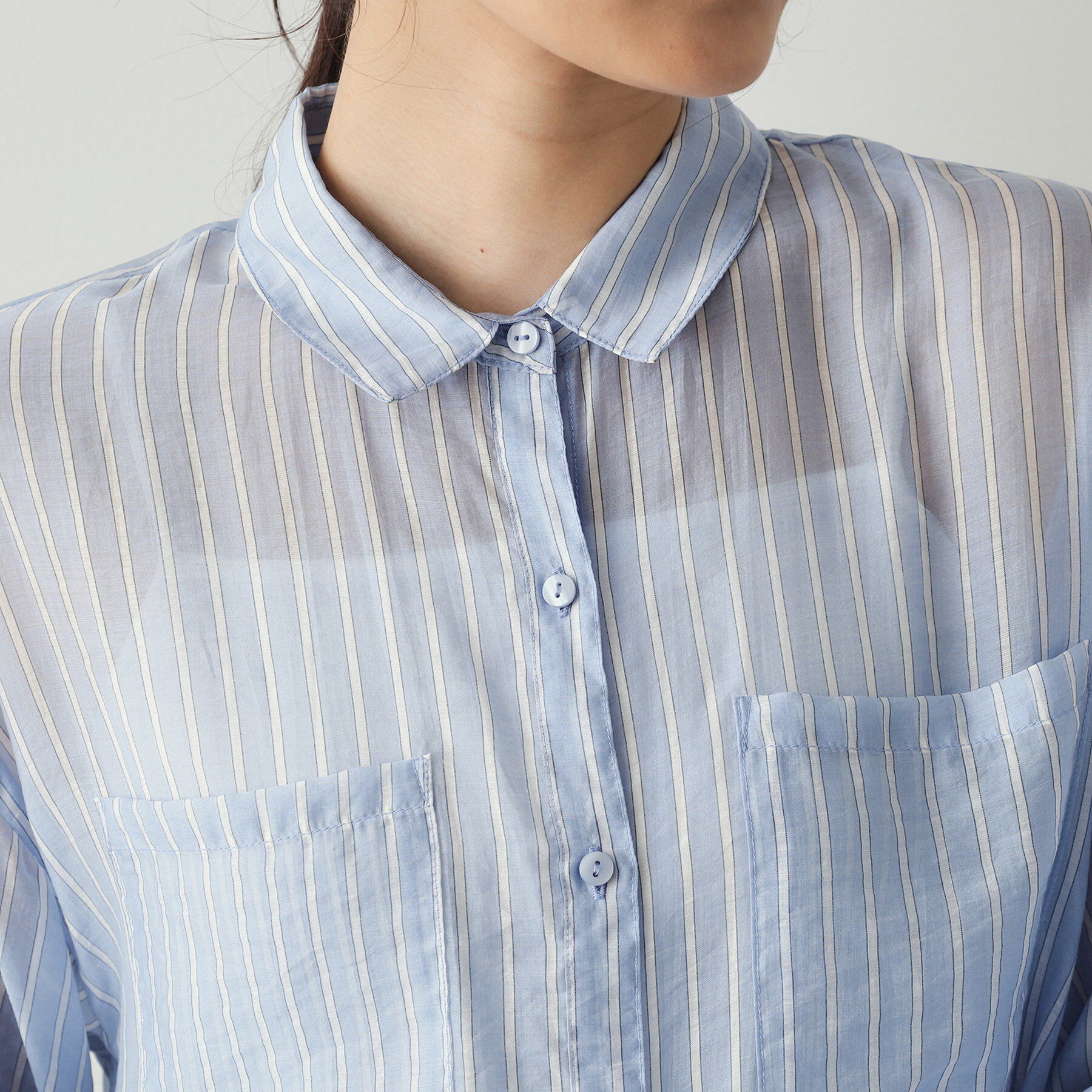 OPAQUE.CLIP「シアーダブルポケットシャツ【洗濯機洗い可】」|シャツ・ブラウス|