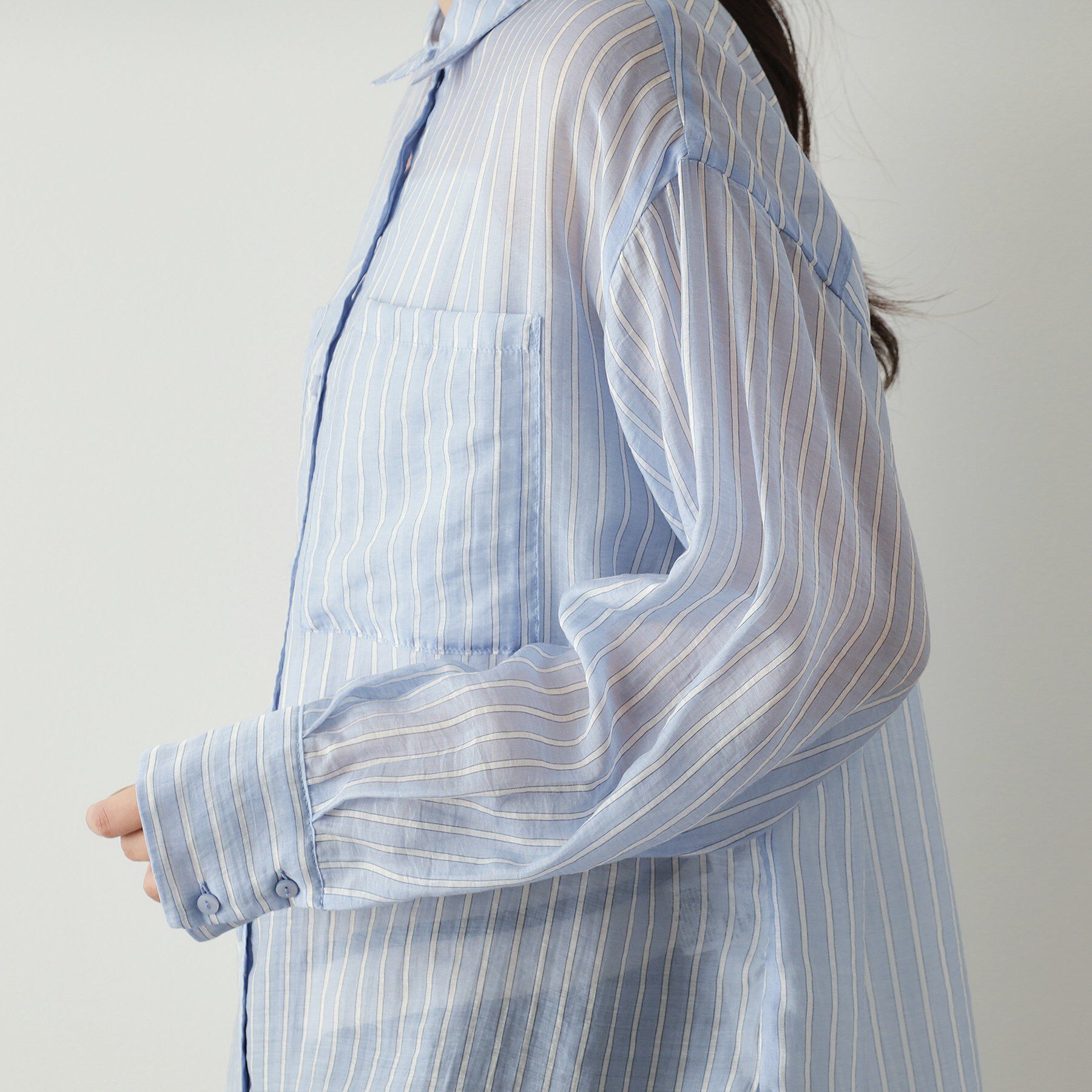 OPAQUE.CLIP「シアーダブルポケットシャツ【洗濯機洗い可】」|シャツ・ブラウス|