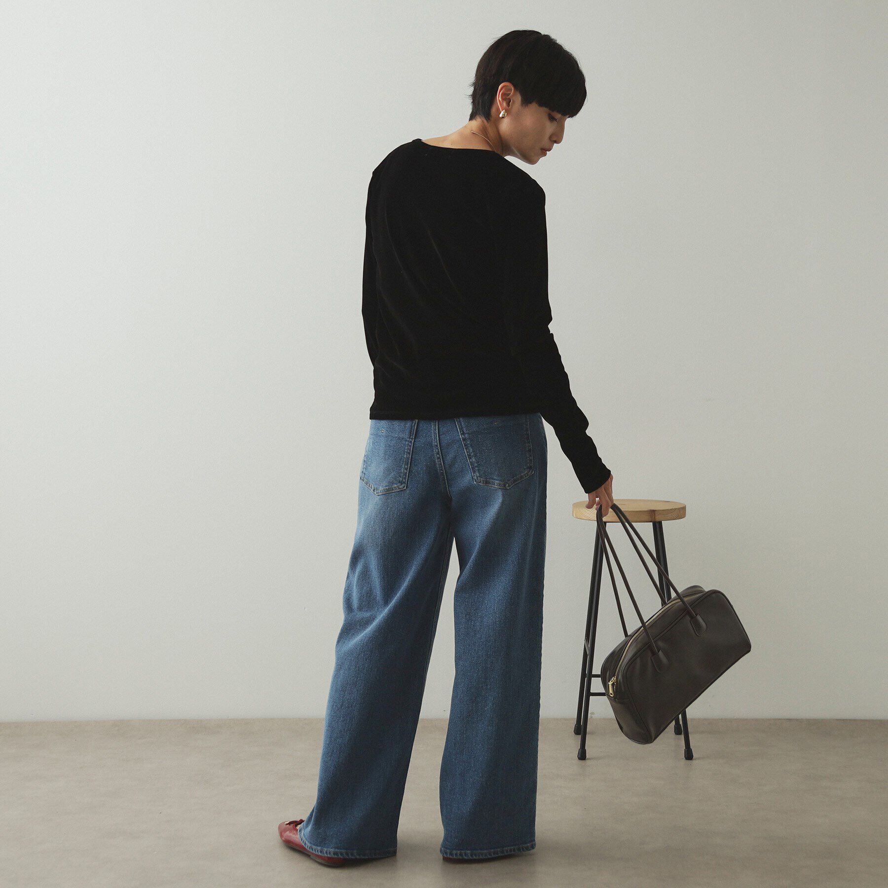 OPAQUE.CLIP「《CLASSY掲載》シアーベロアトップス【洗濯機洗い可】」|Tシャツ・カットソー|