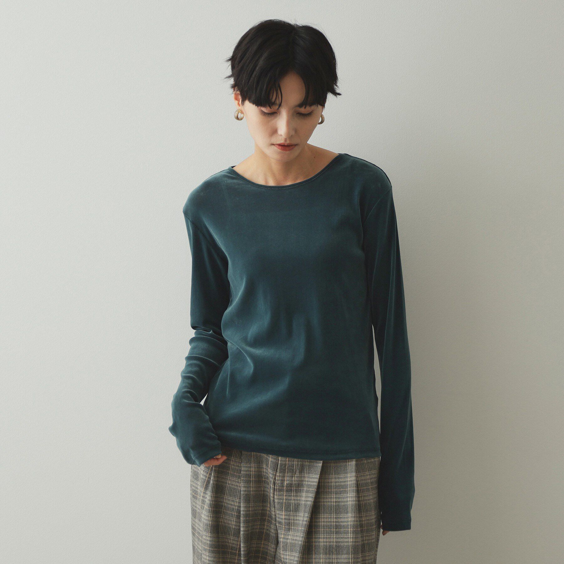 OPAQUE.CLIP「《CLASSY掲載》シアーベロアトップス【洗濯機洗い可】」|Tシャツ・カットソー|