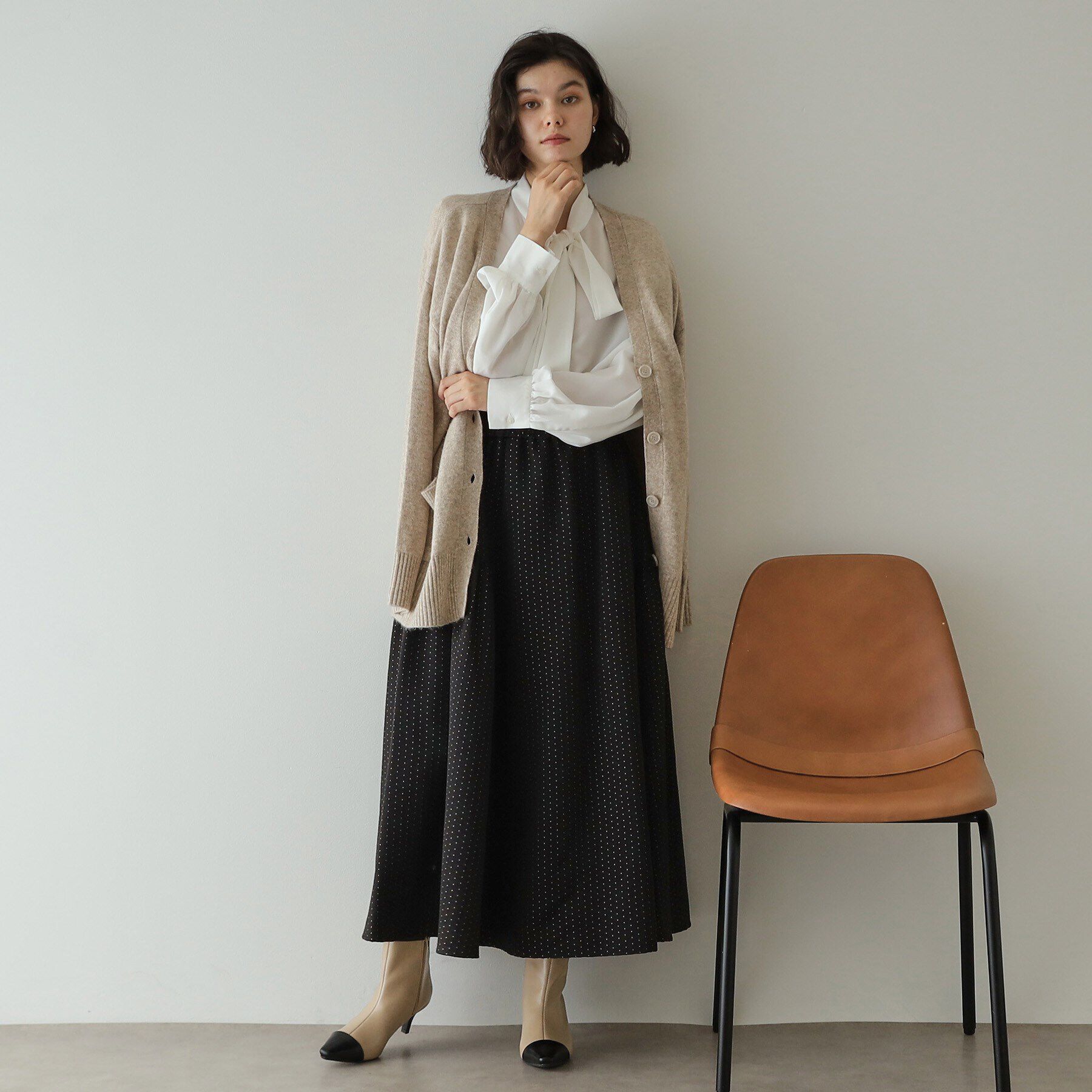 OPAQUE.CLIP「アンゴラ混リラクシーVネックニットカーディガン【洗濯機洗い可】」|カーディガン|