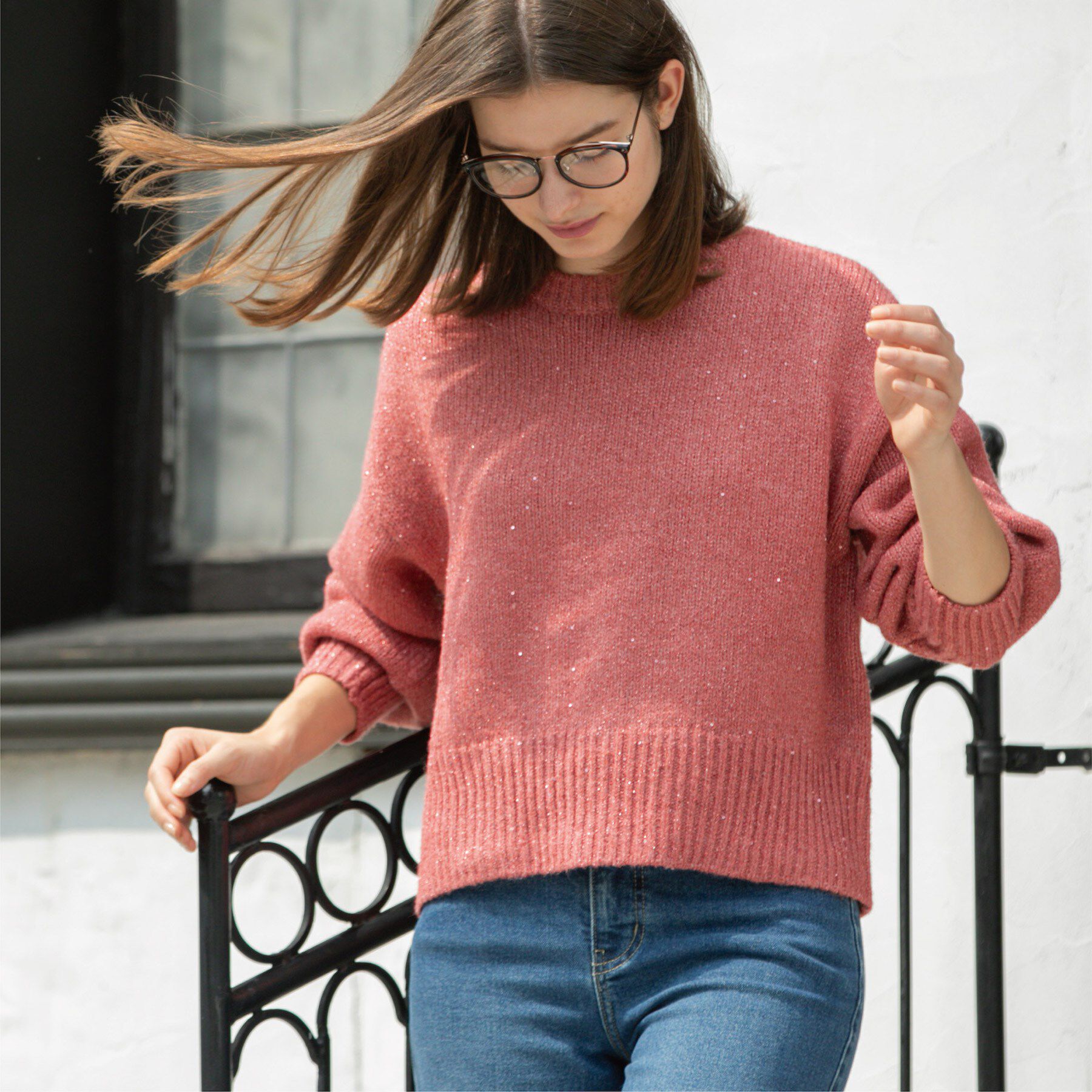 OPAQUE.CLIP「スパンコールラメニット【洗える】」|ニット・セーター|