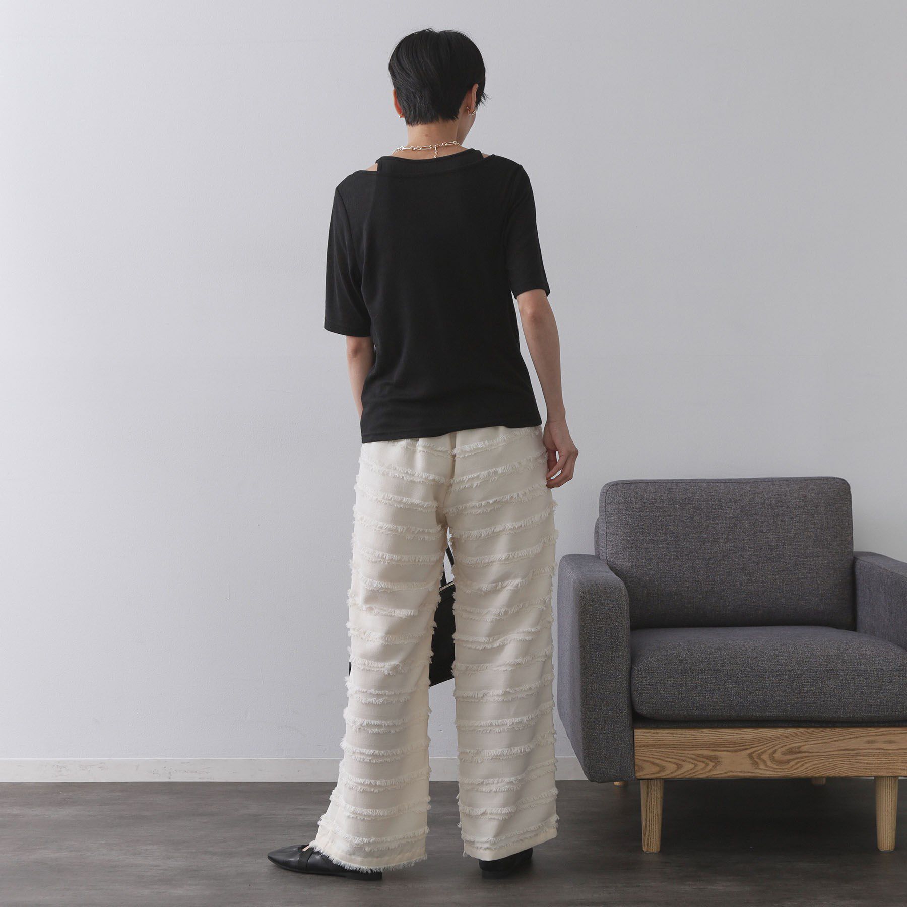 OPAQUE.CLIP「シアーリブレイヤードカットソー【洗濯機洗い可】」|Tシャツ・カットソー|