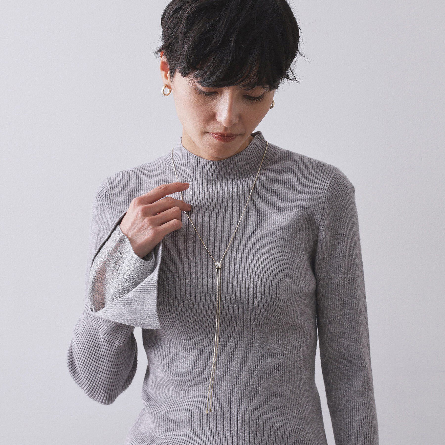 OPAQUE.CLIP「ビジューWスライドネックレス」|ネックレス|