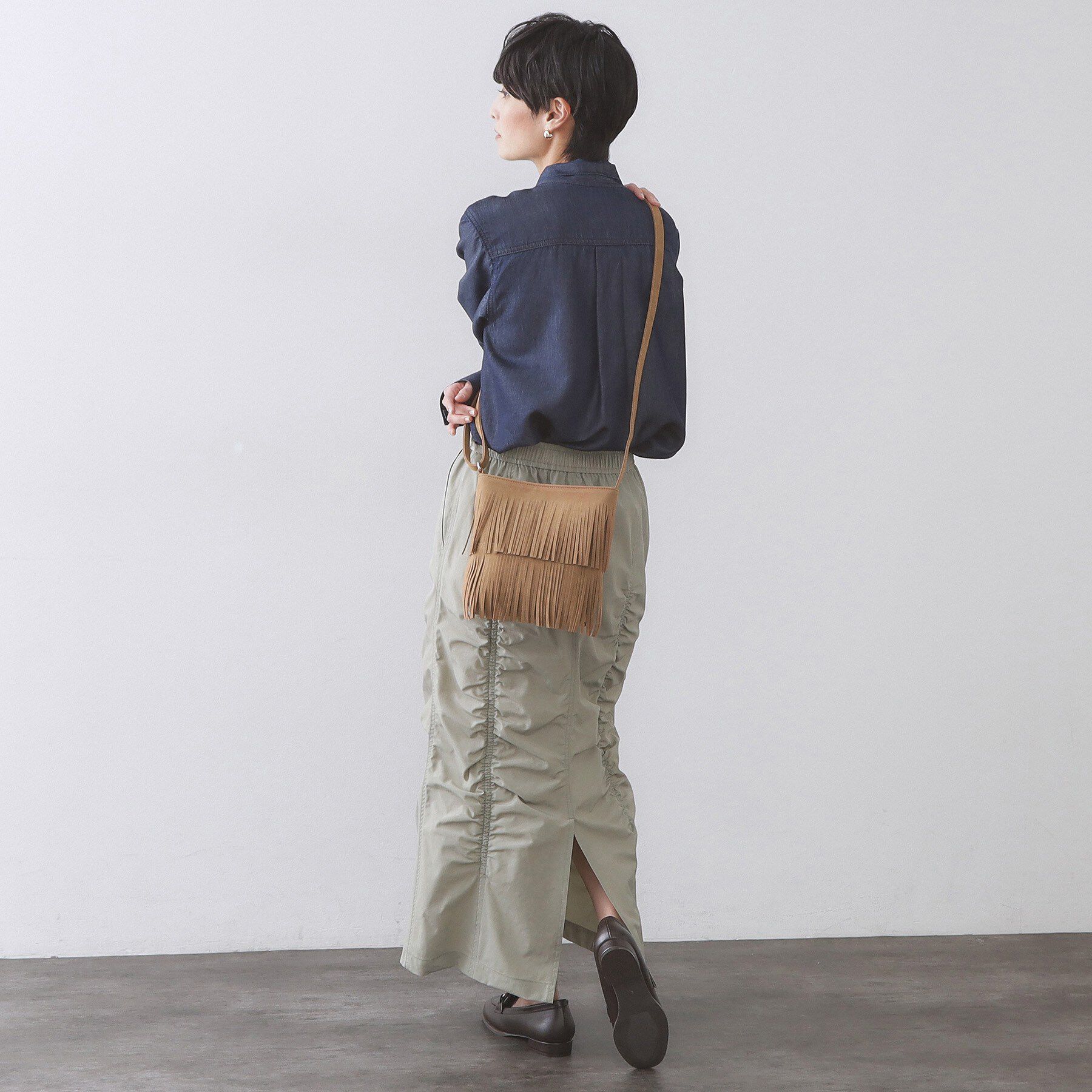 OPAQUE.CLIP「スクエアフリンジショルダーバッグ」|ショルダー・メッセンジャー|