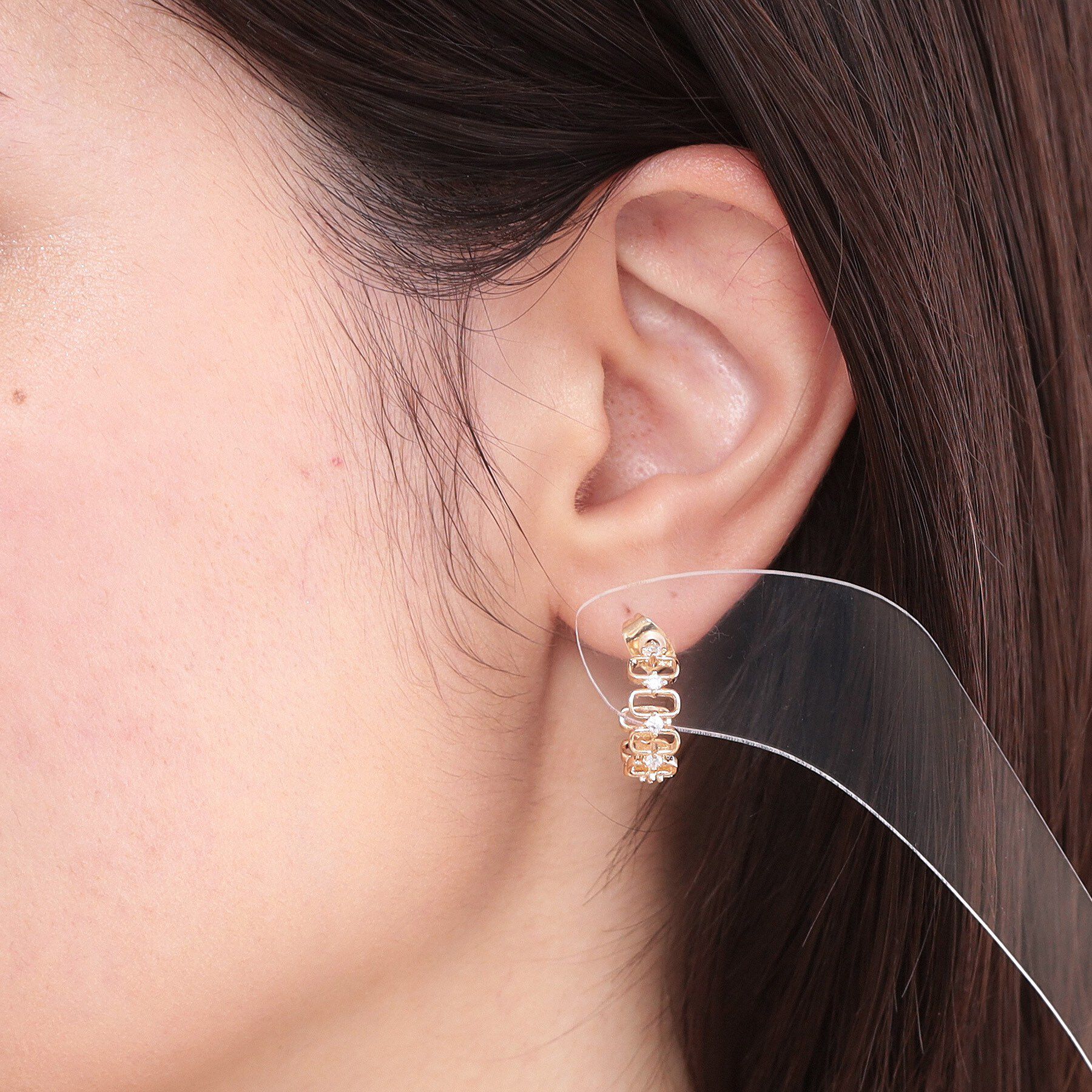 OPAQUE.CLIP「メタル&times;キュービックサークルピアス」|ピアス|