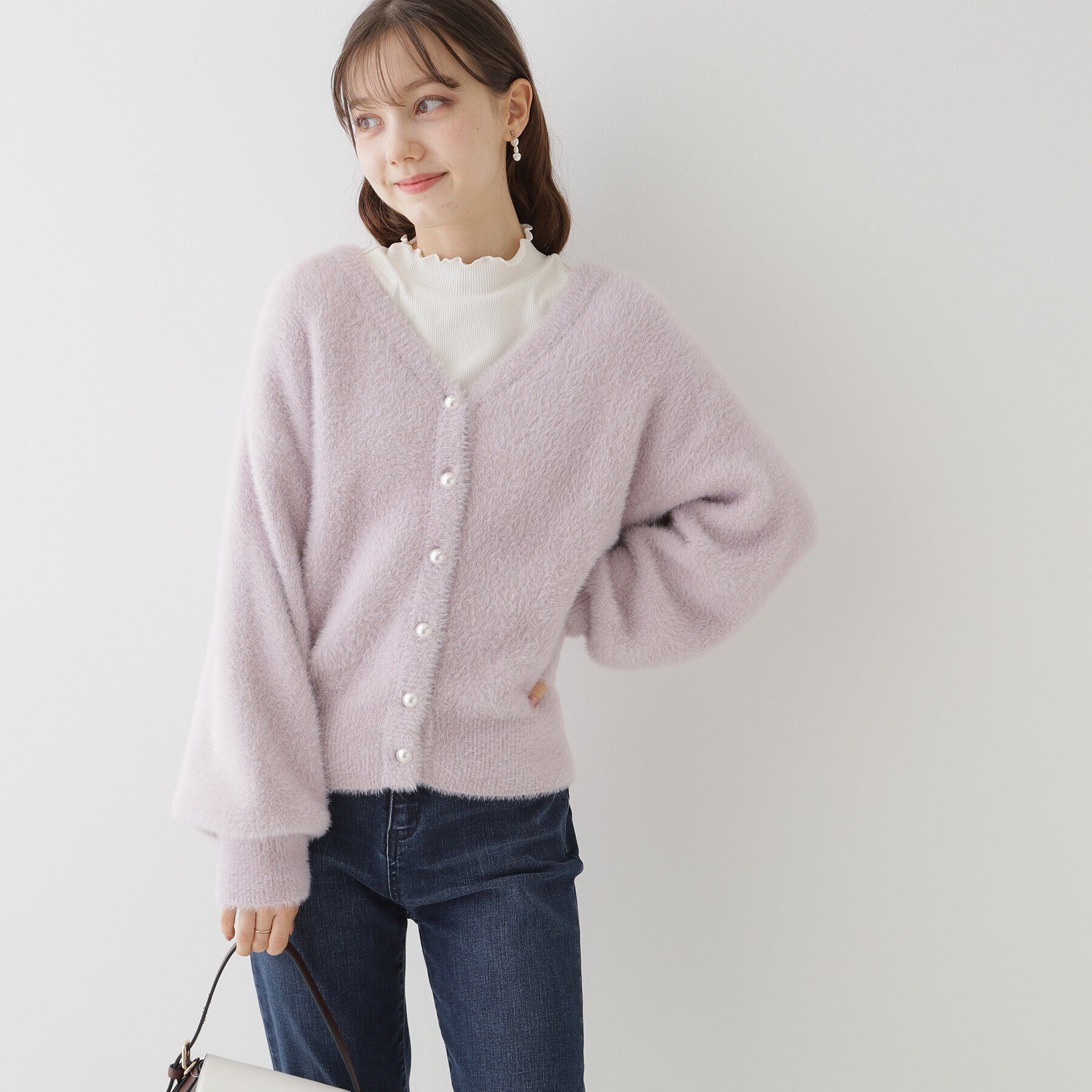 Couture broach「【ほろ甘・ふわふわ】前後2WAYフェザーカーディガン」|カーディガン|ﾋﾟﾝｸ(072)