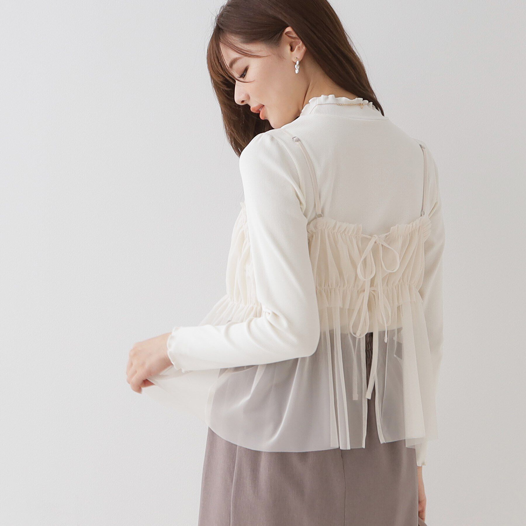 Couture broach「前後2WAYリボンチュールキャミ＆テレコトップス」|その他|