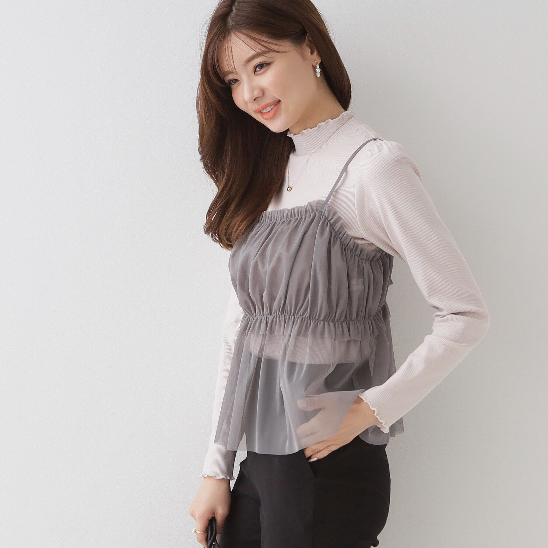 Couture broach「前後2WAYリボンチュールキャミ＆テレコトップス」|その他|