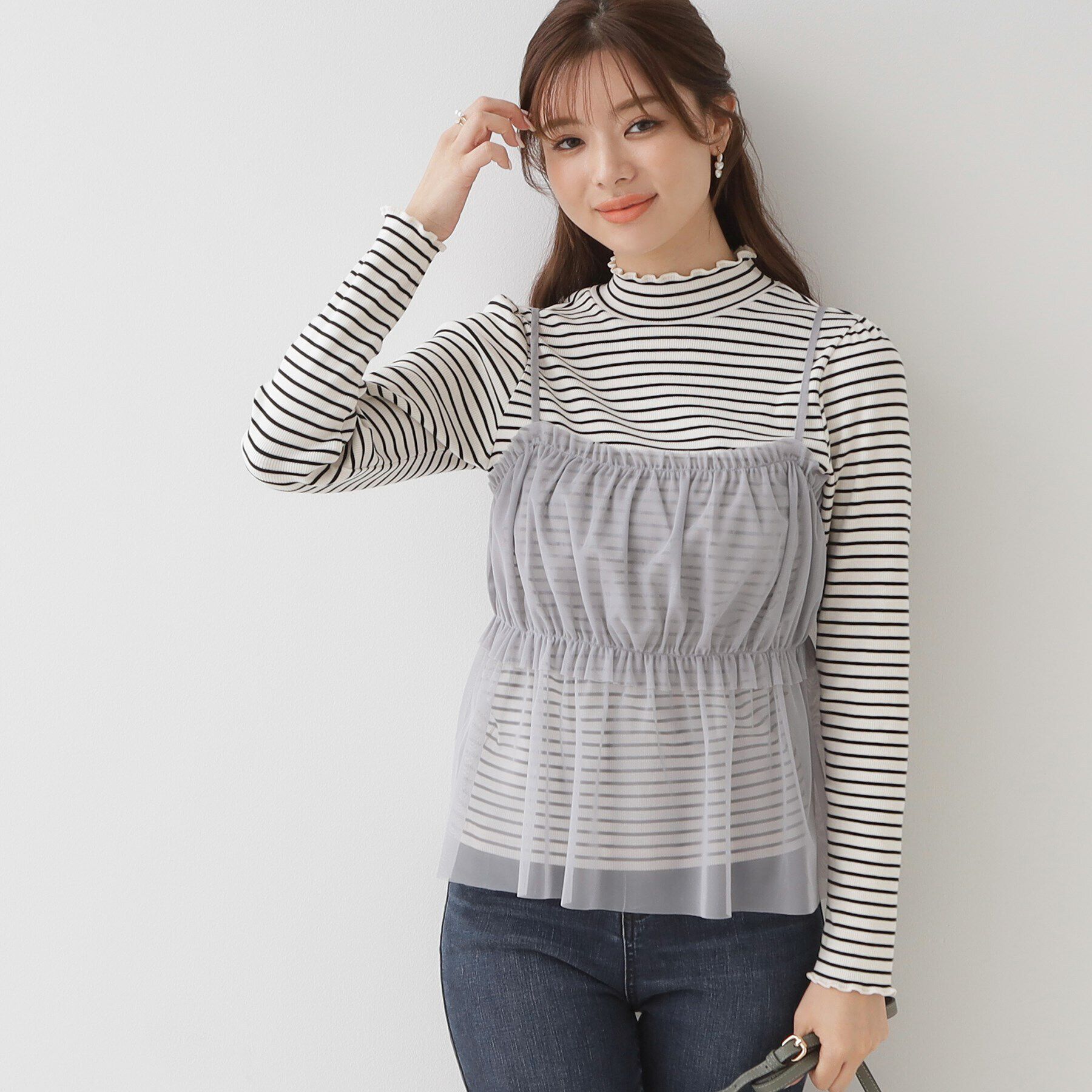 Couture broach「前後2WAYリボンチュールキャミ＆テレコトップス」|その他|