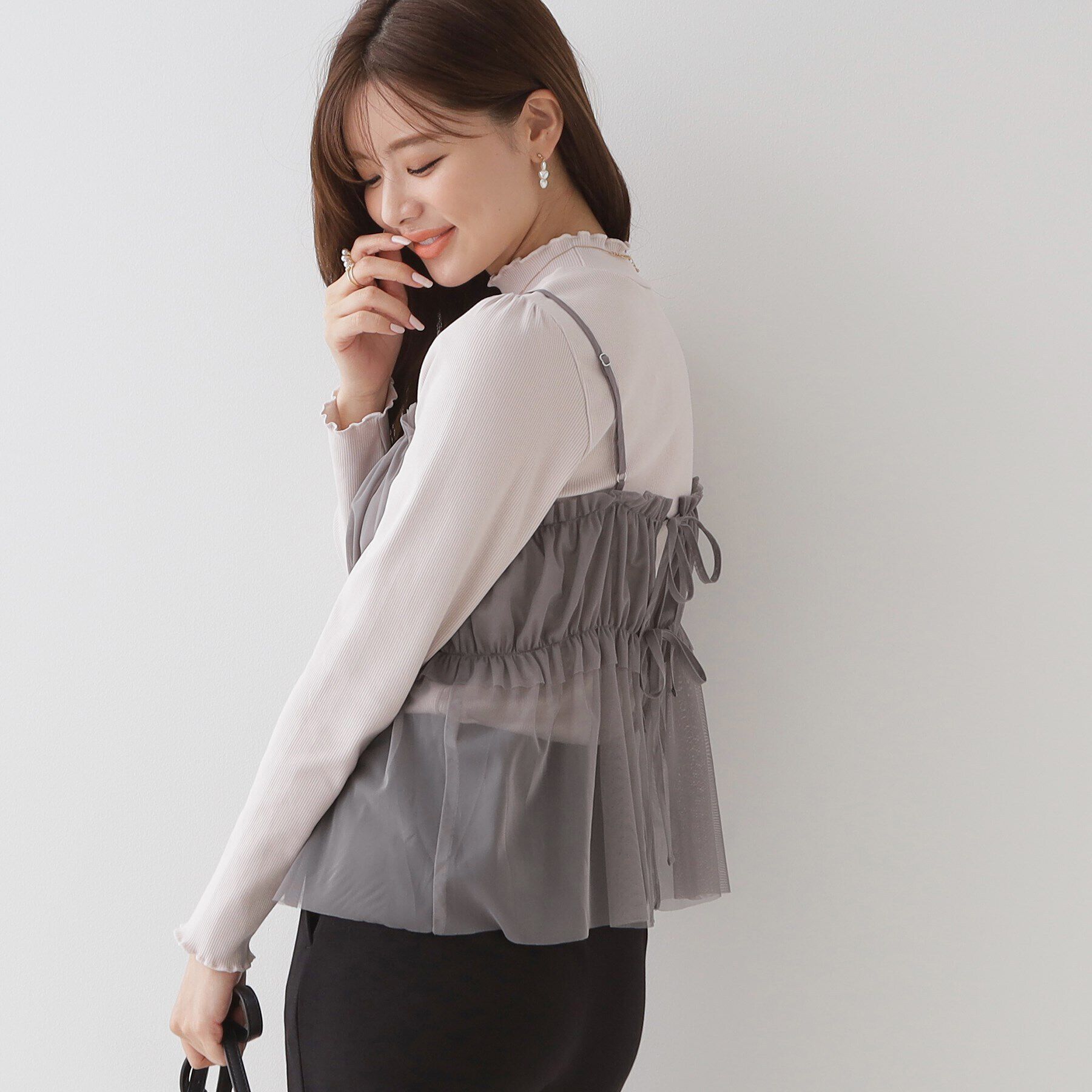 Couture broach「前後2WAYリボンチュールキャミ＆テレコトップス」|その他|