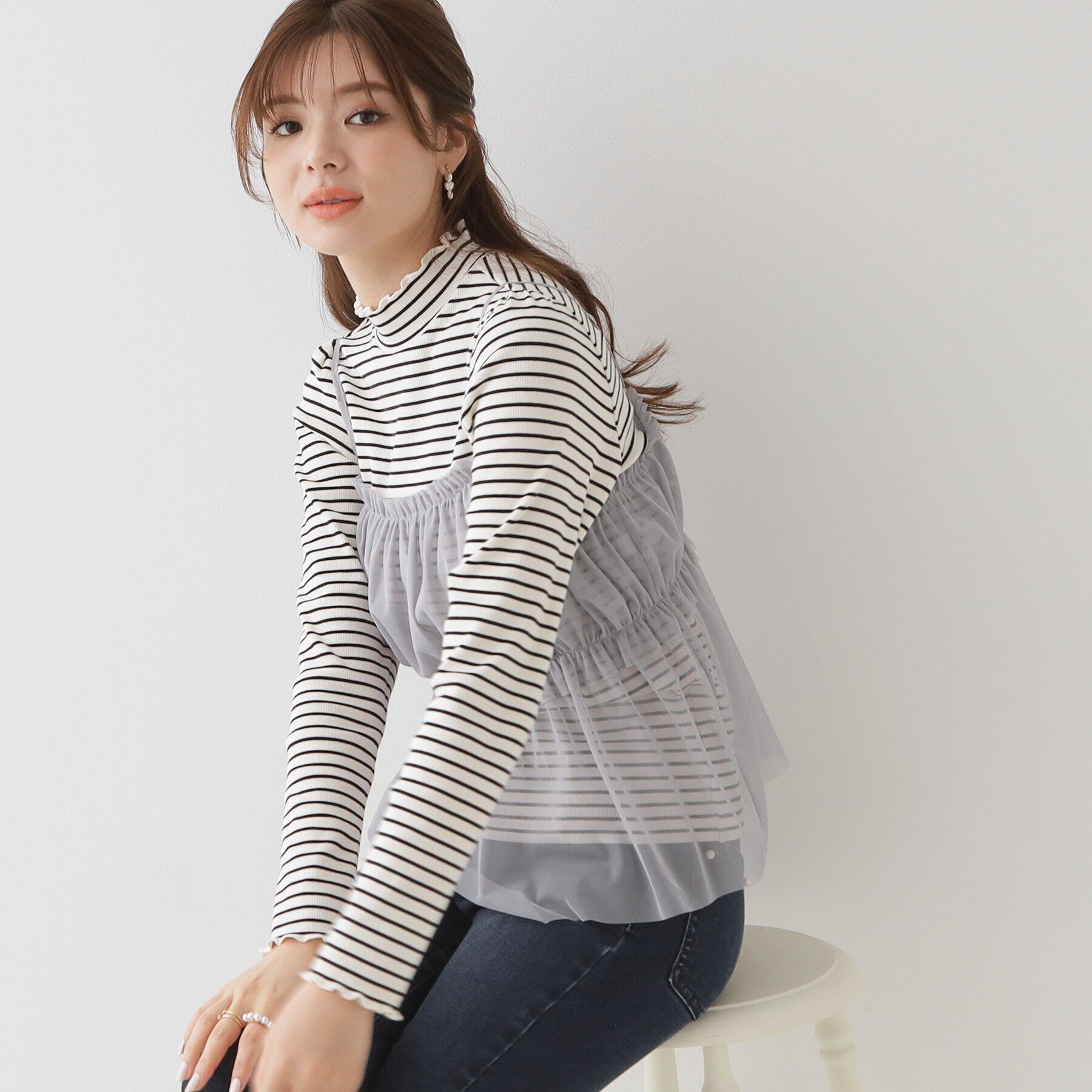 Couture broach「前後2WAYリボンチュールキャミ＆テレコトップス」|その他|ﾌﾞﾗｯｸ(319)