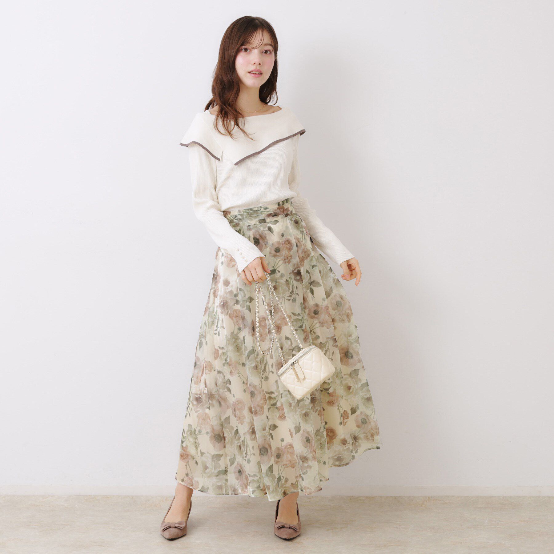 Couture broach「【大人可愛い・きれいめ】Springオーガンフルールスカート」|スカート|