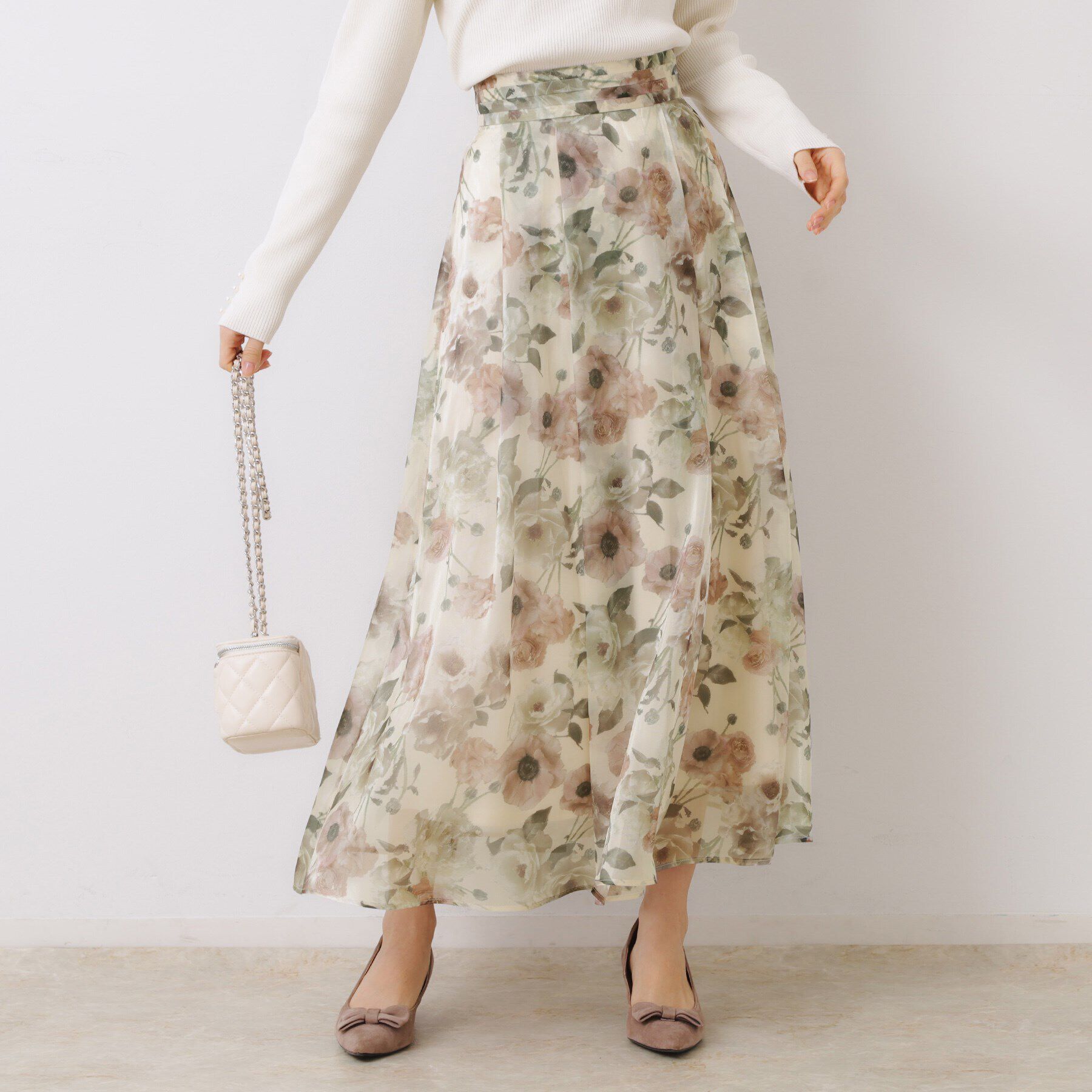 Couture broach「【大人可愛い・きれいめ】Springオーガンフルールスカート」|スカート|