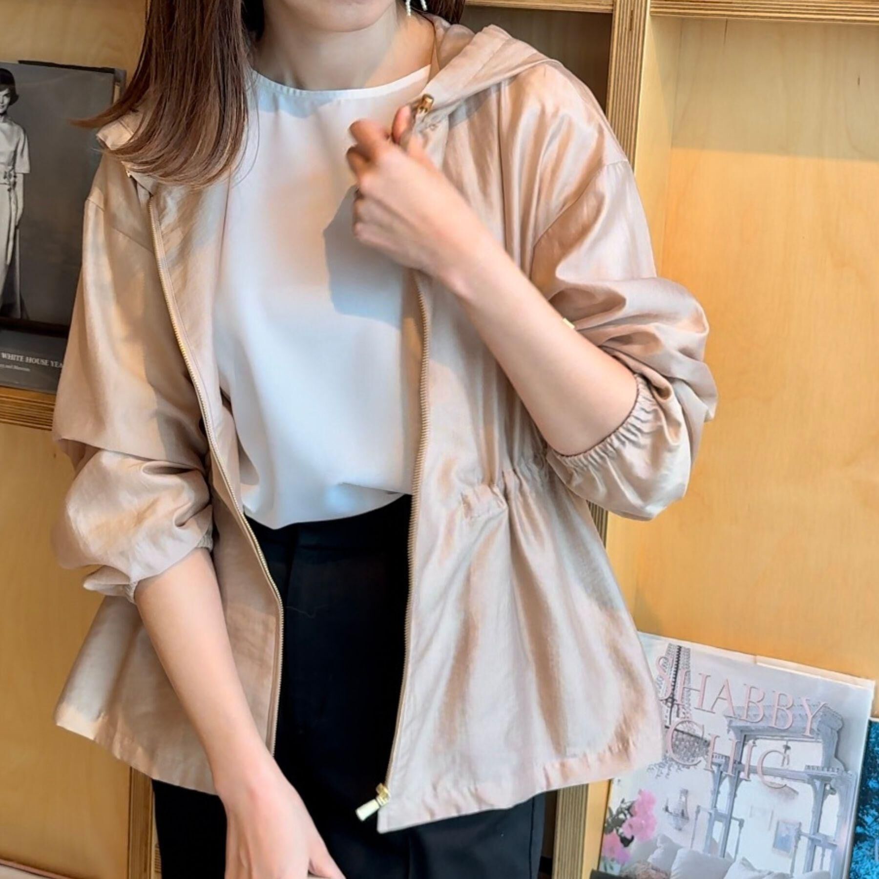 Couture broach「【オシャレな透け感・ペプラム】愛されシアーマンパ」|ブルゾン・スタジャン|