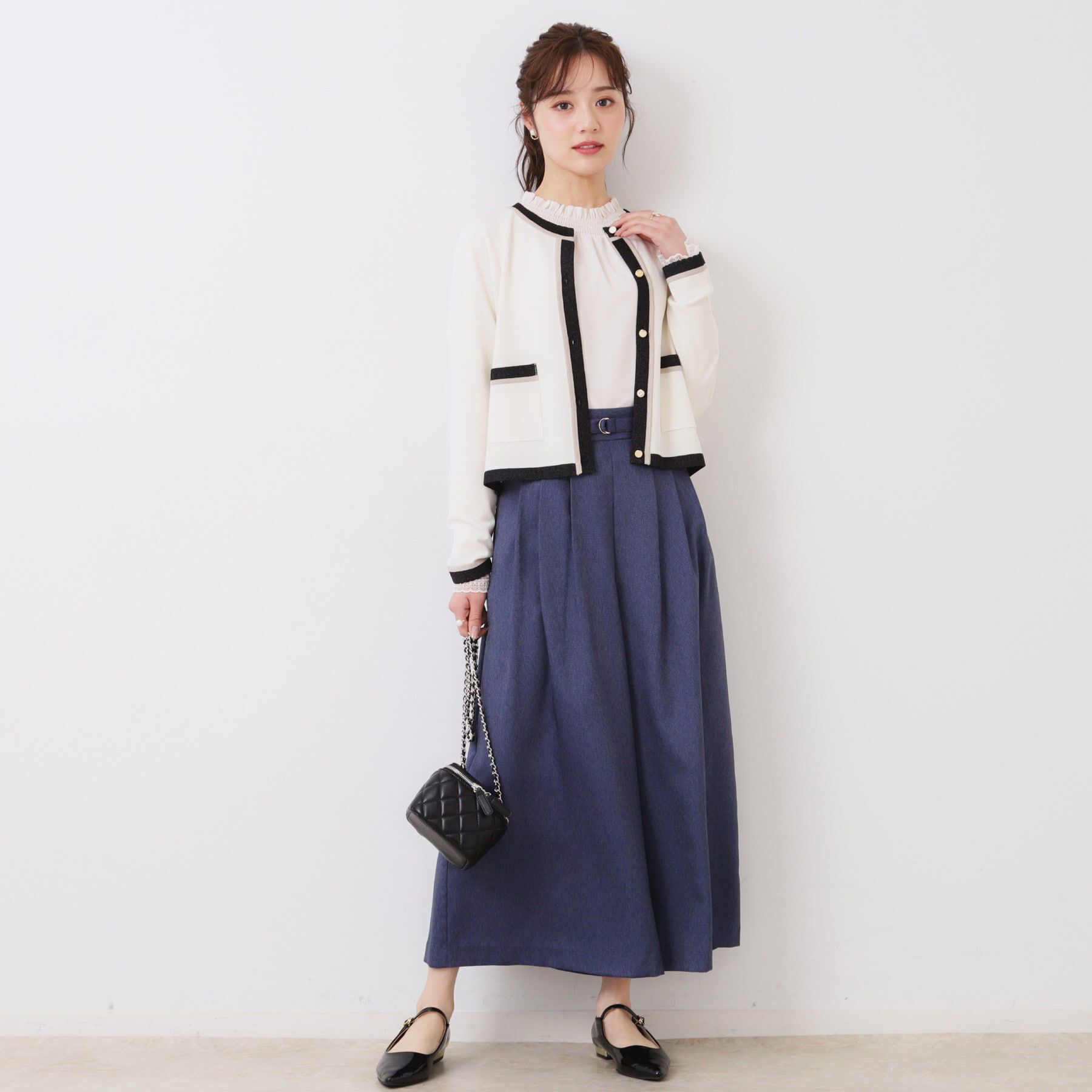 Couture broach「【きれいめ・通勤・初夏まで着られる】配色ラメカーディガン」|カーディガン|