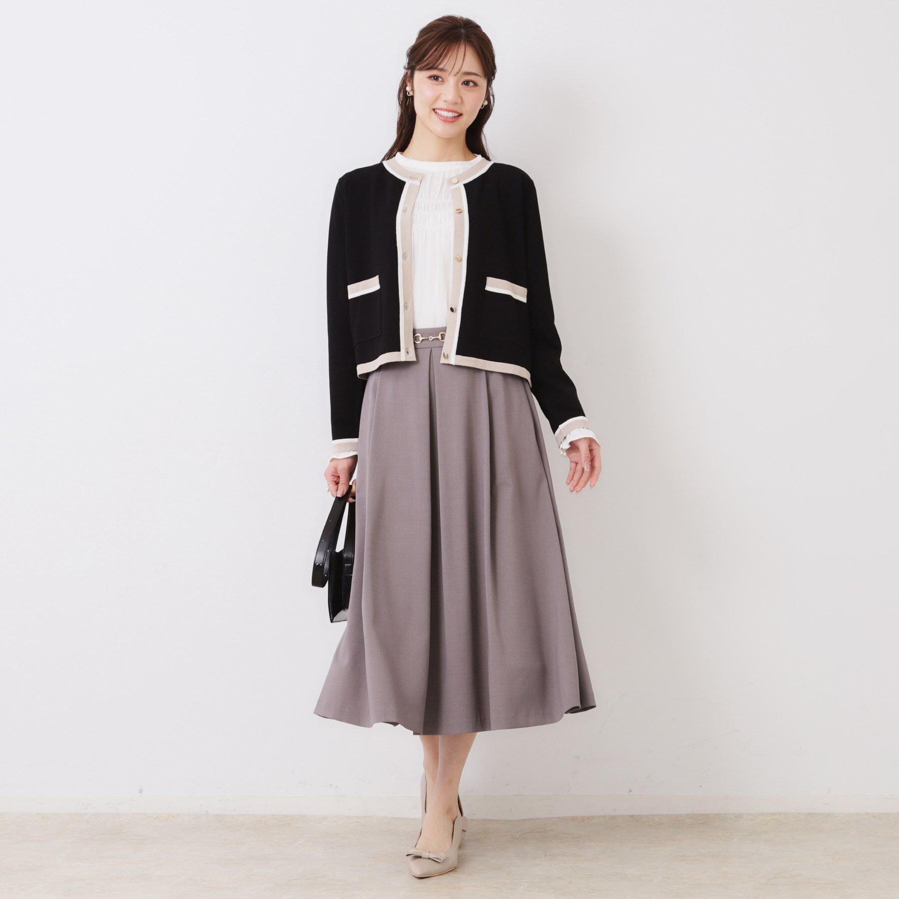 Couture broach「【きれいめ・通勤・初夏まで着られる】配色ラメカーディガン」|カーディガン|