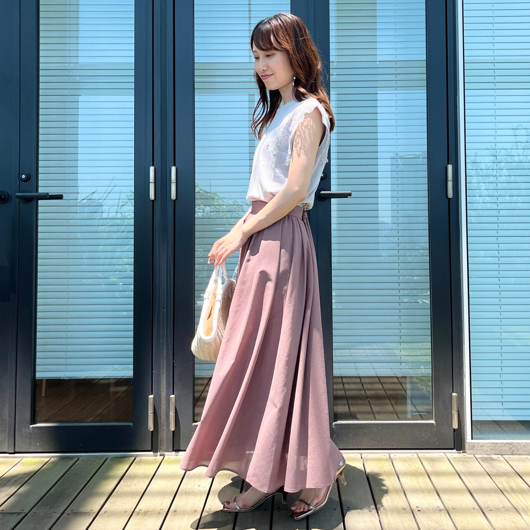 Couture broach「【マシンウォッシャブル・UVケア・接触冷感】フレンチ肩レースカットソー」|Tシャツ・カットソー|