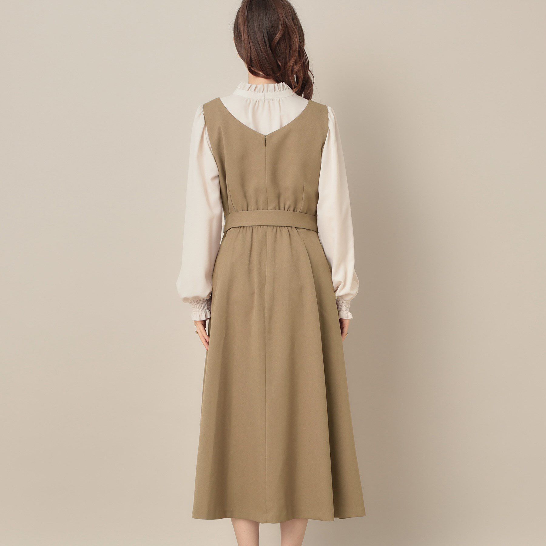 Couture broach「【帯電防止・通勤】ハートネック フレアージャンスカ」|ワンピース|