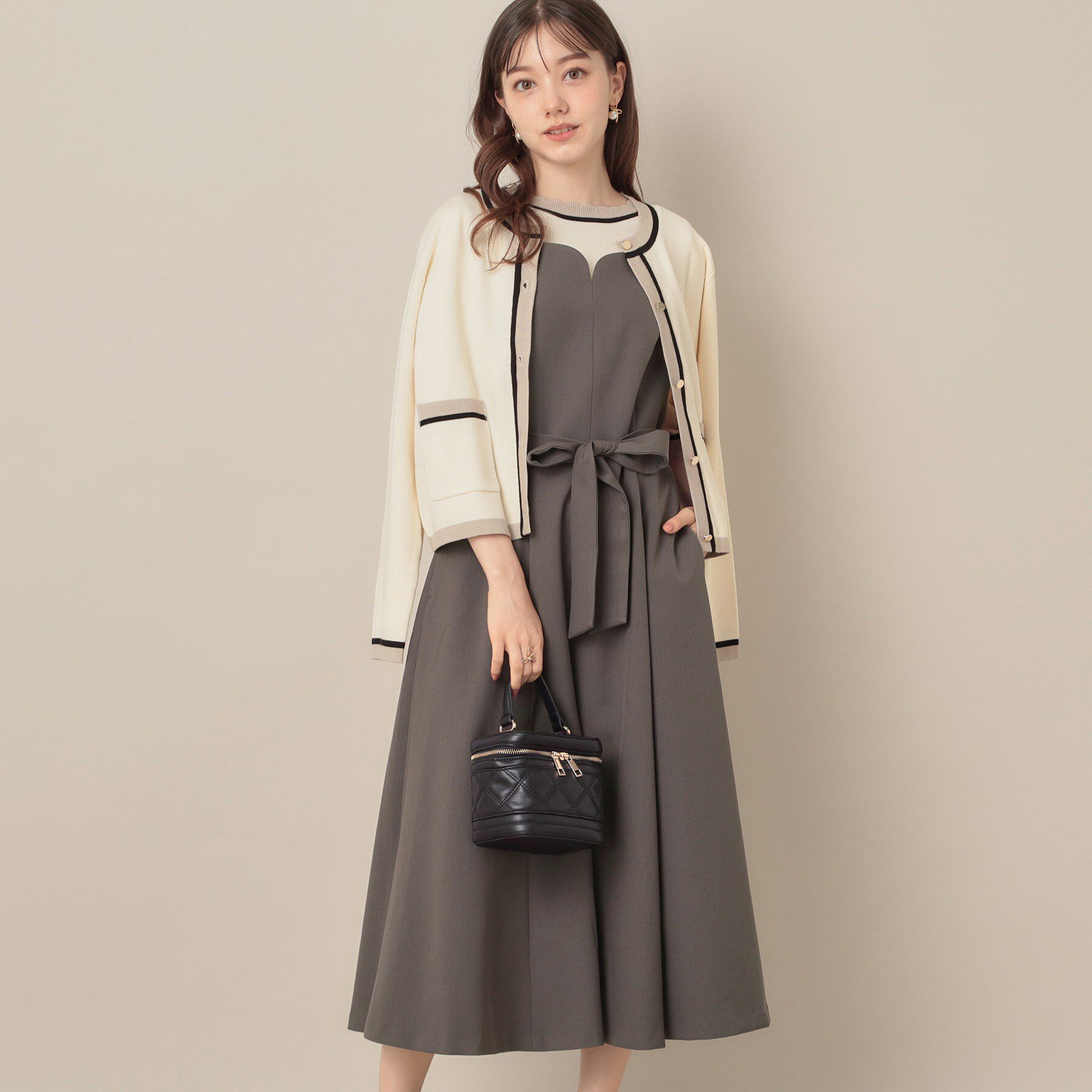 Couture broach「【帯電防止・通勤】ハートネック フレアージャンスカ」|ワンピース|