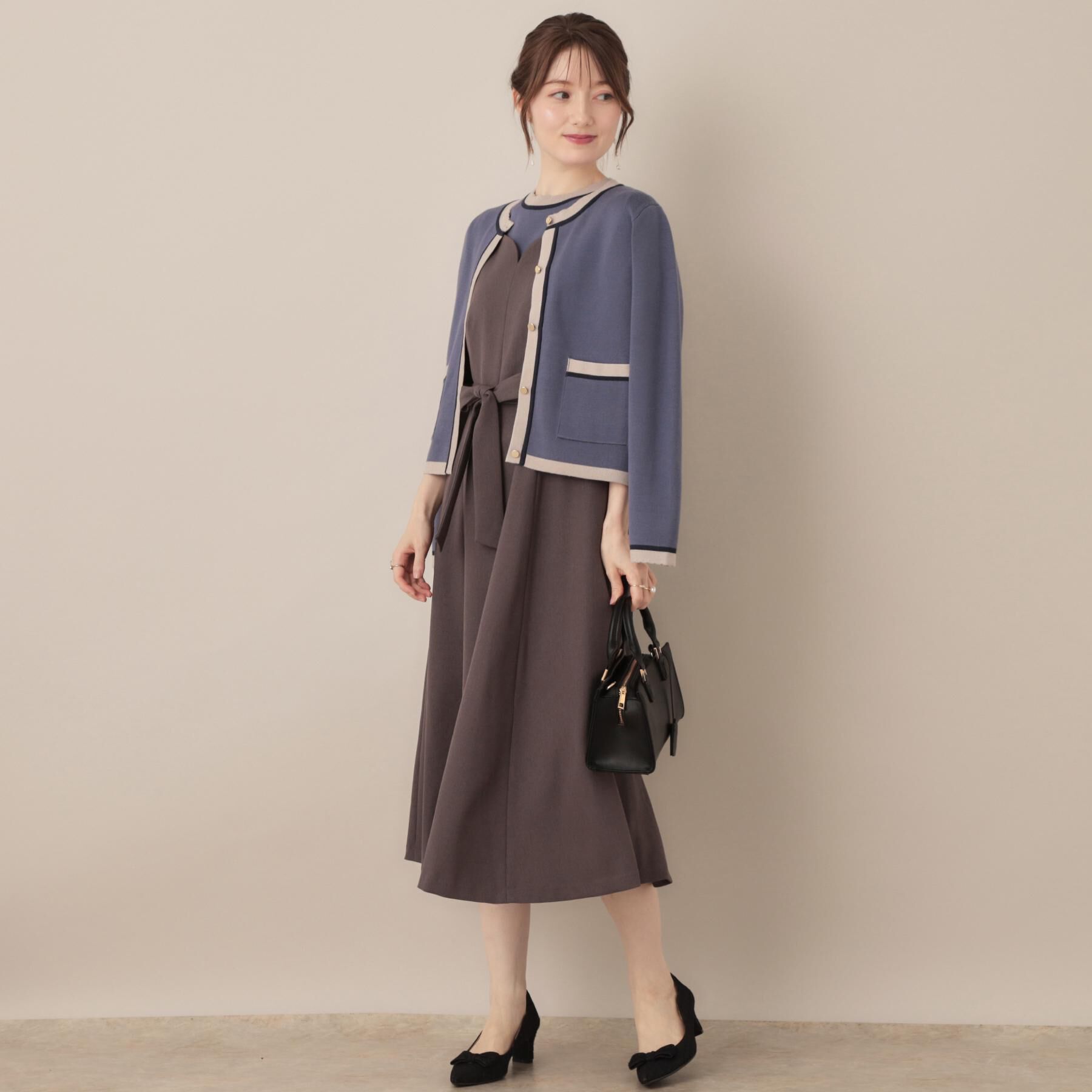 Couture broach「【帯電防止・通勤】ハートネック フレアージャンスカ」|ワンピース|