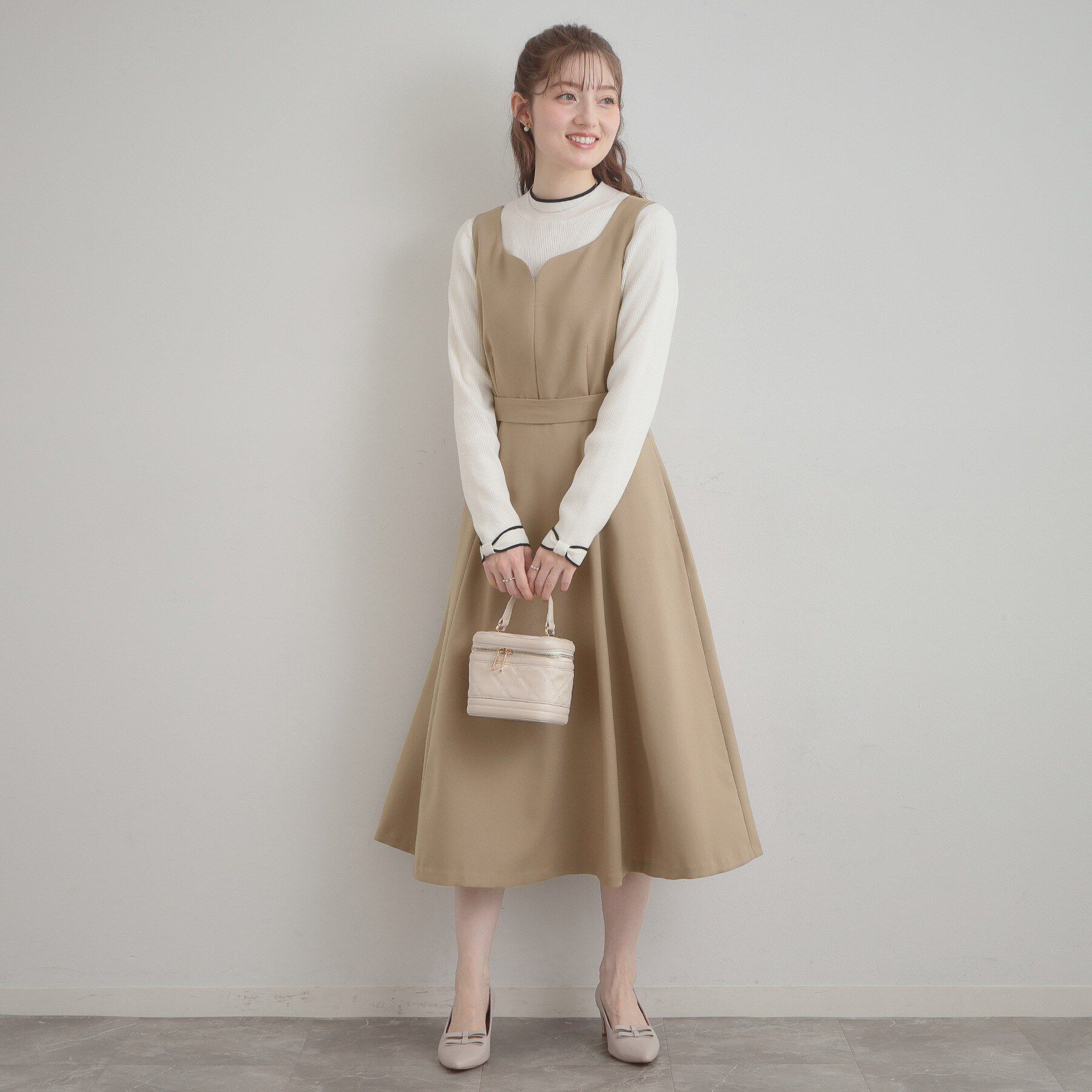 Couture broach「【洗える・ハレの日・通勤】ハートネック フレアージャンスカ」|ワンピース|
