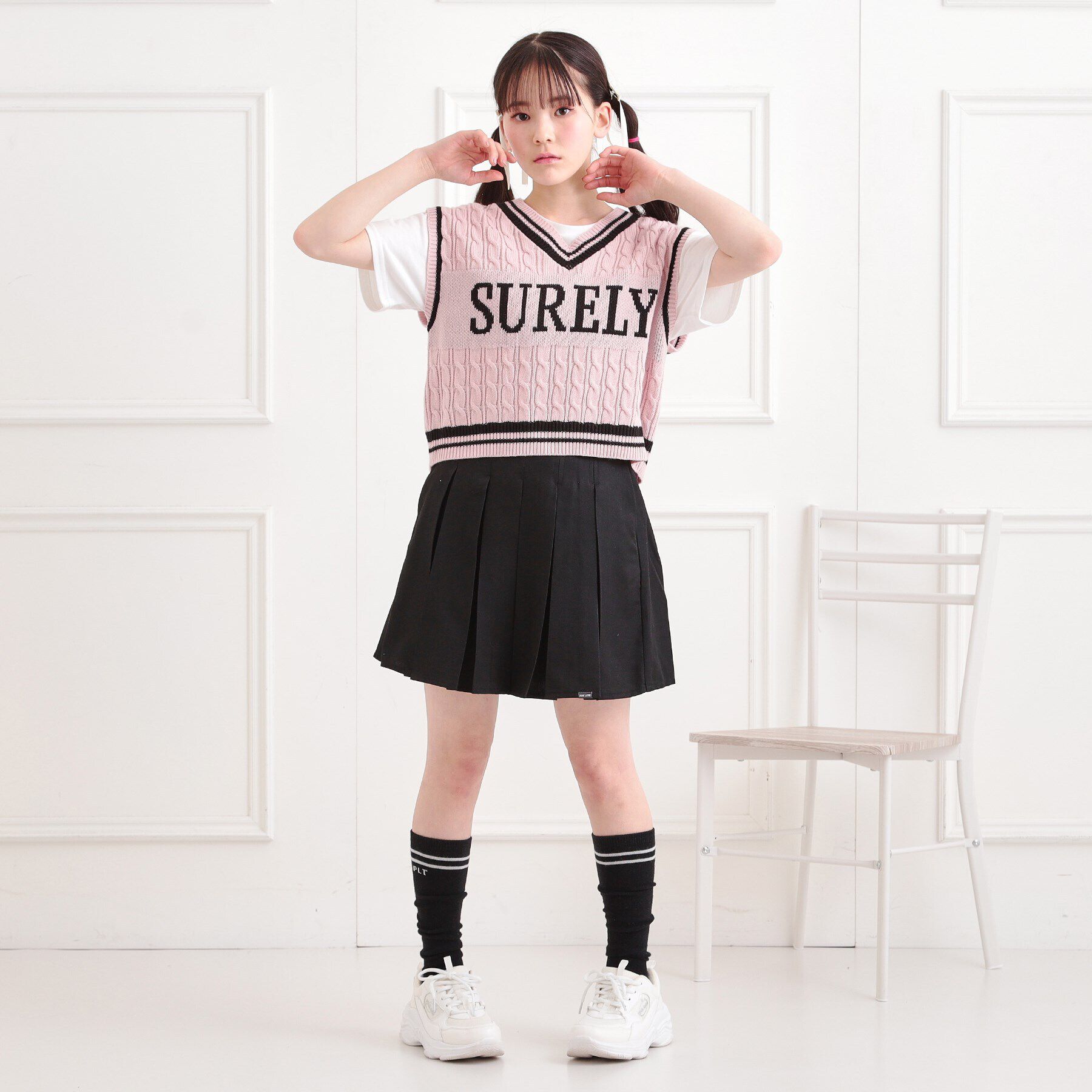 PINK-latte「インパンプリーツ無地スカート」|スカート|