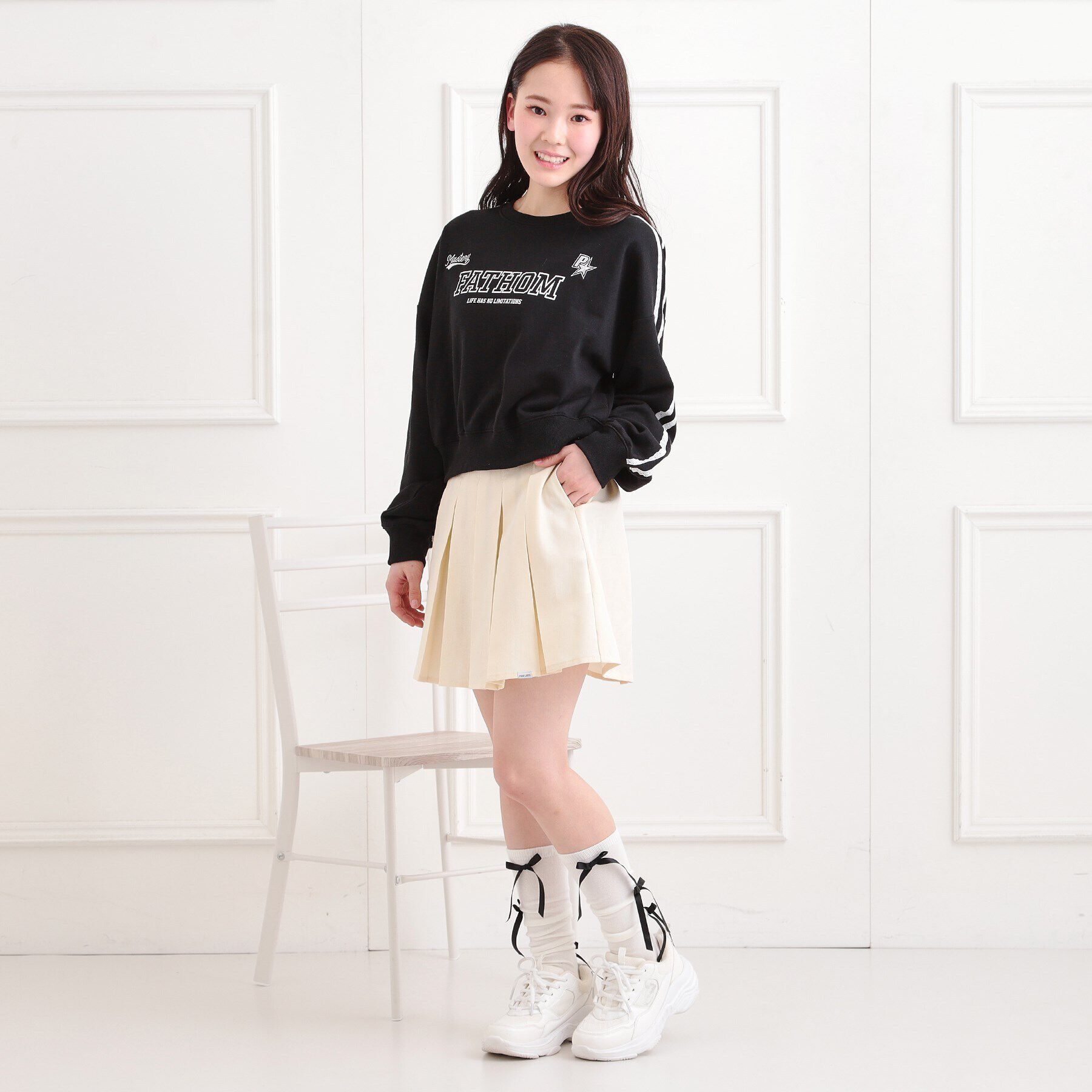 PINK-latte「インパンプリーツ無地スカート」|スカート|