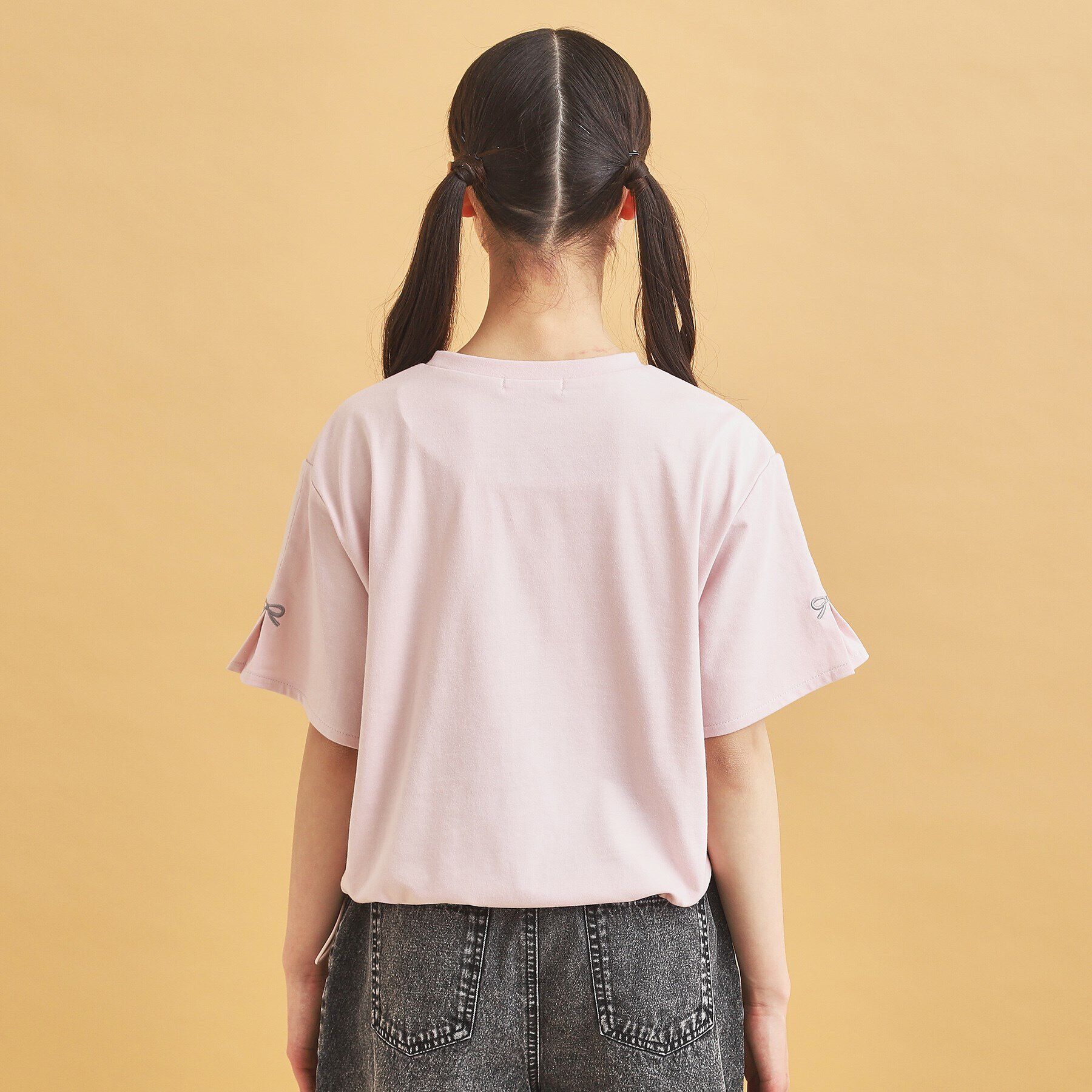 PINK-latte「ドロストリボンタックトップス」|Tシャツ・カットソー|