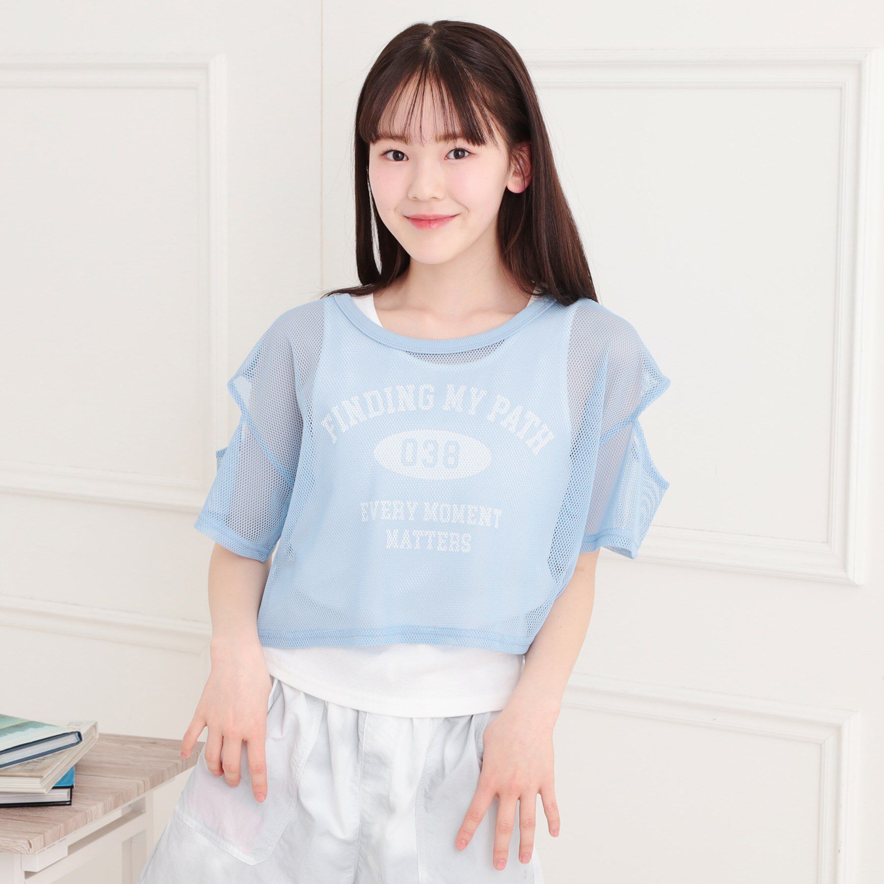 PINK-latte「メッシュTシャツ＋タンクセット」|その他|ブルー(091)