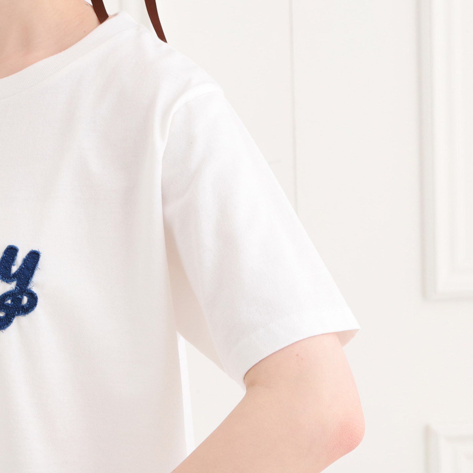 PINK-latte「ツイルアップリケTシャツ」|Tシャツ・カットソー|