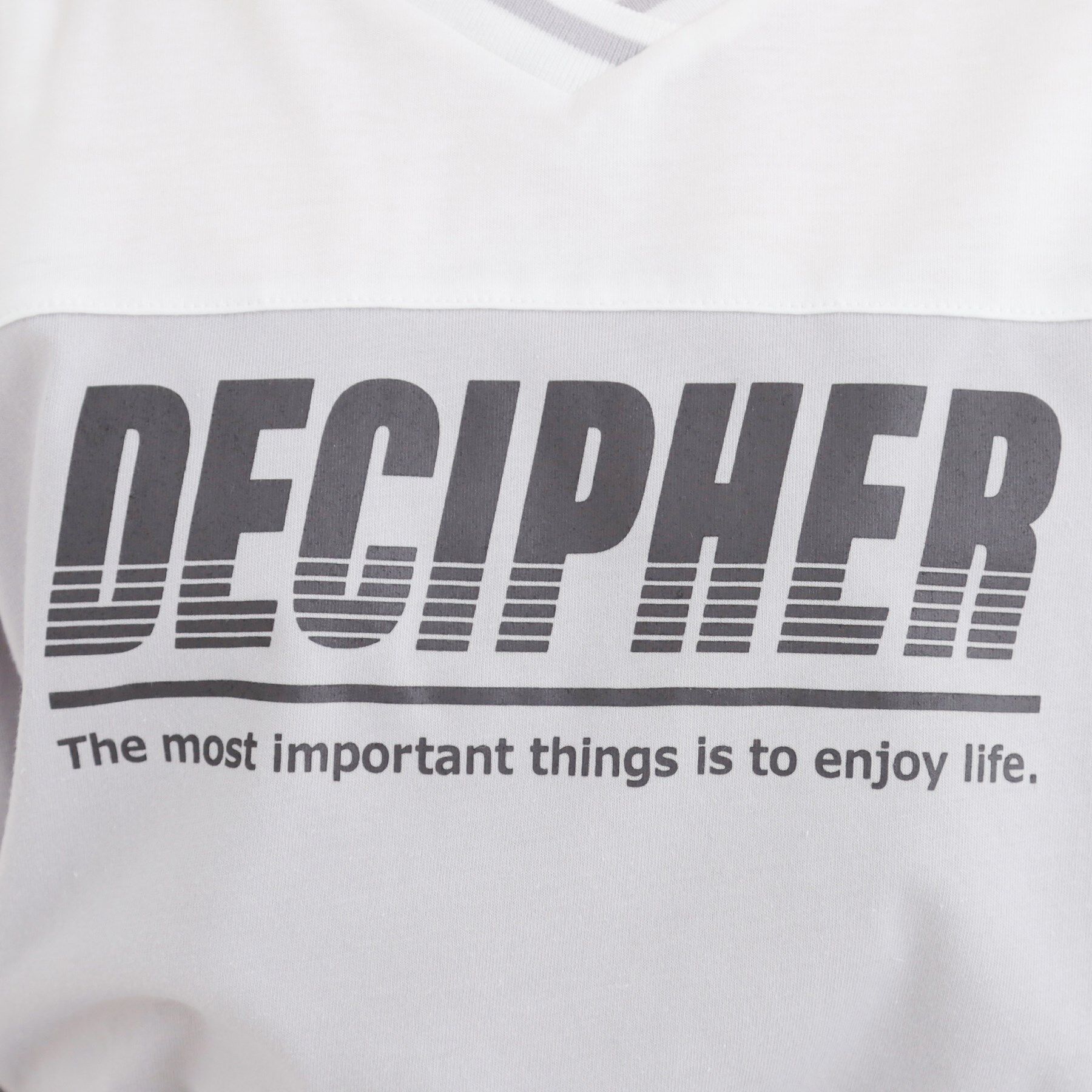 PINK-latte「Vネック切替Tシャツ」|Tシャツ・カットソー|