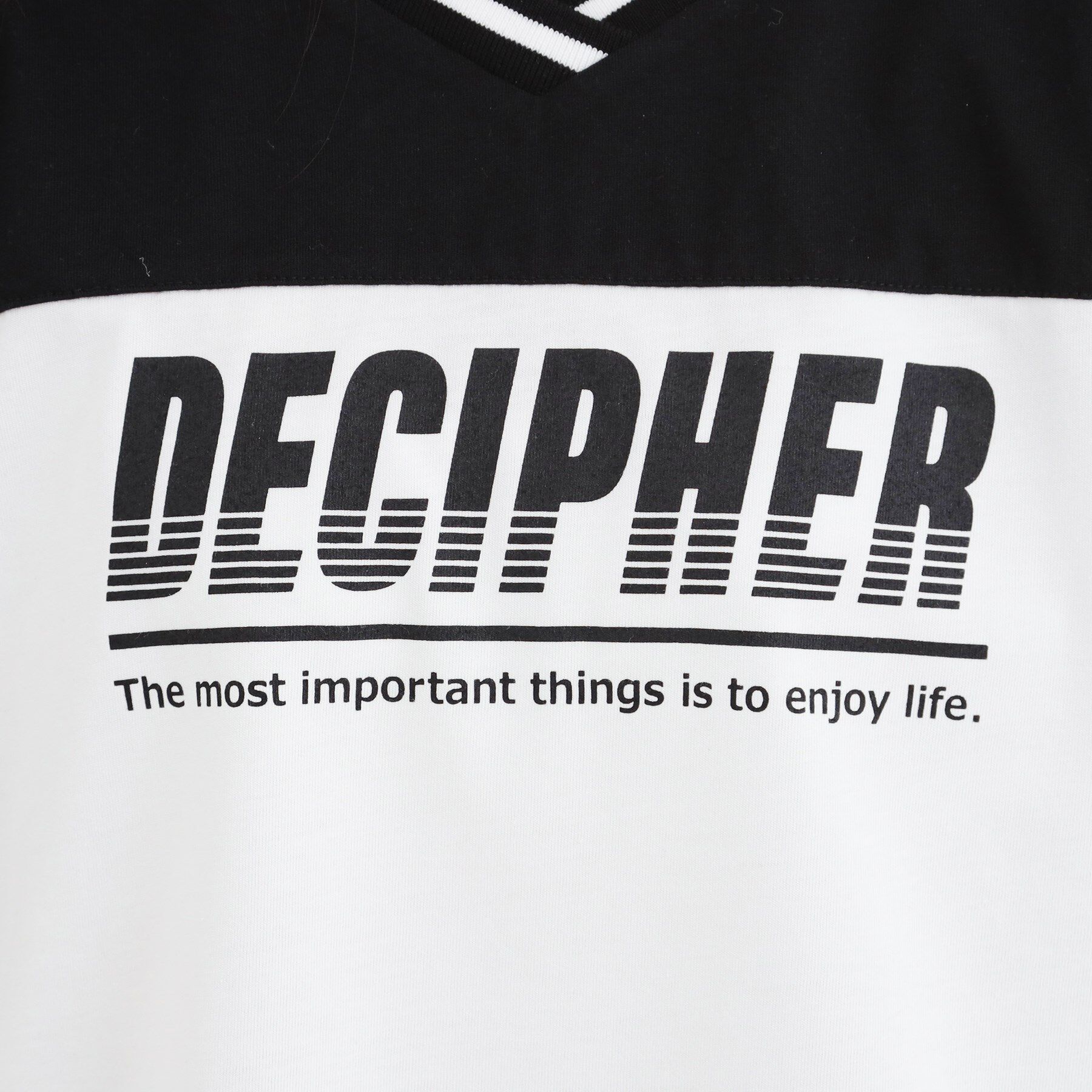 PINK-latte「Vネック切替Tシャツ」|Tシャツ・カットソー|