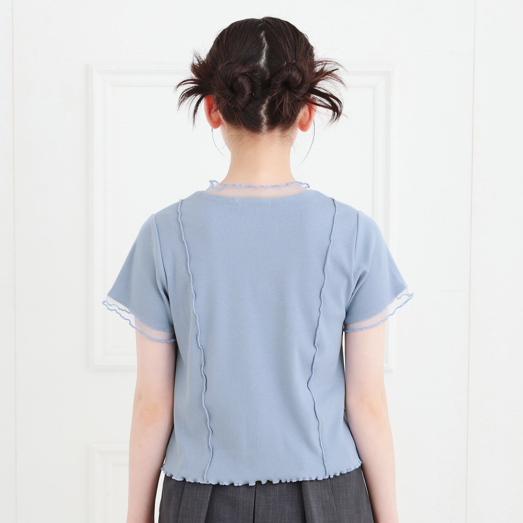 PINK-latte「シアーレイヤード風テレコトップス」|Tシャツ・カットソー|