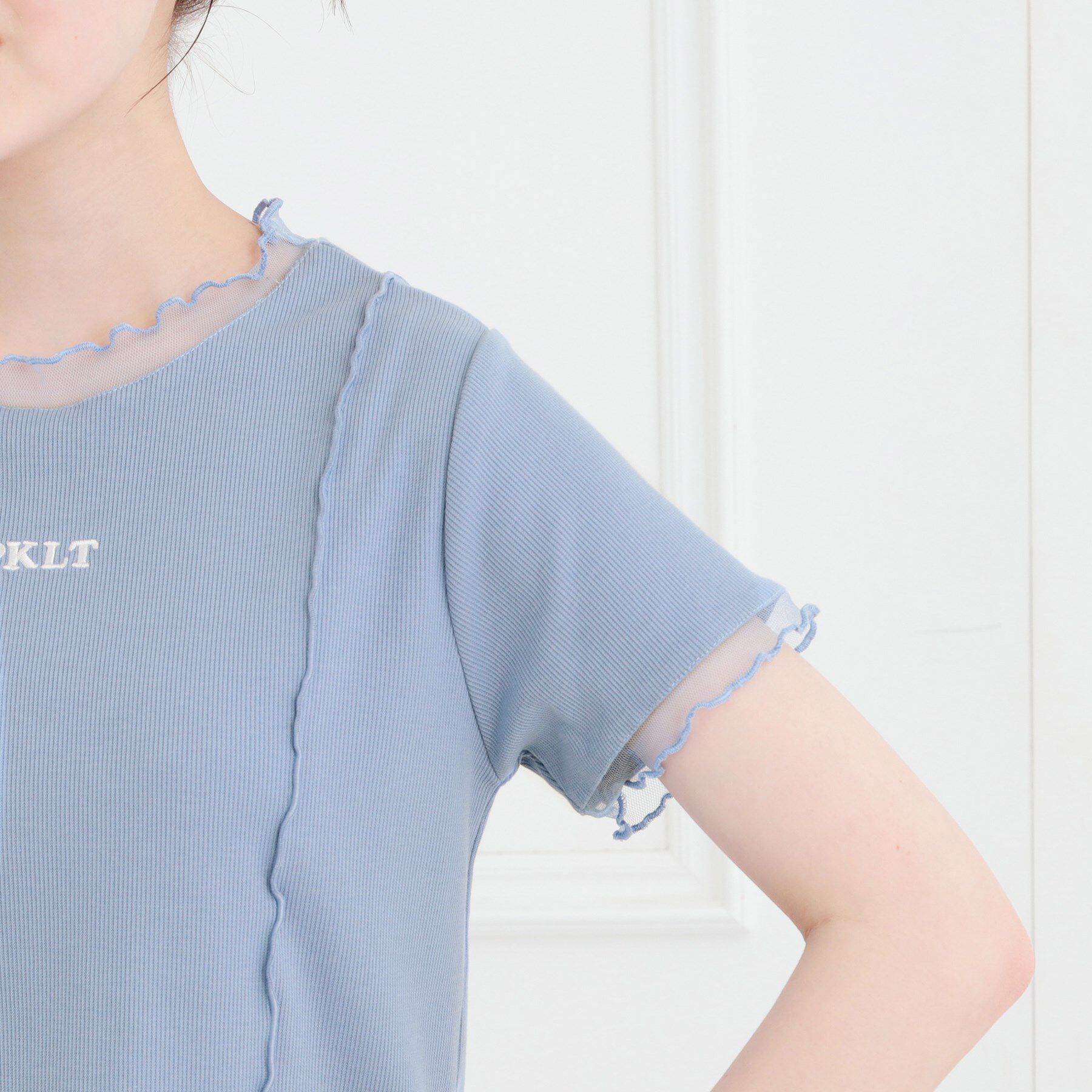 PINK-latte「シアーレイヤード風テレコトップス」|Tシャツ・カットソー|