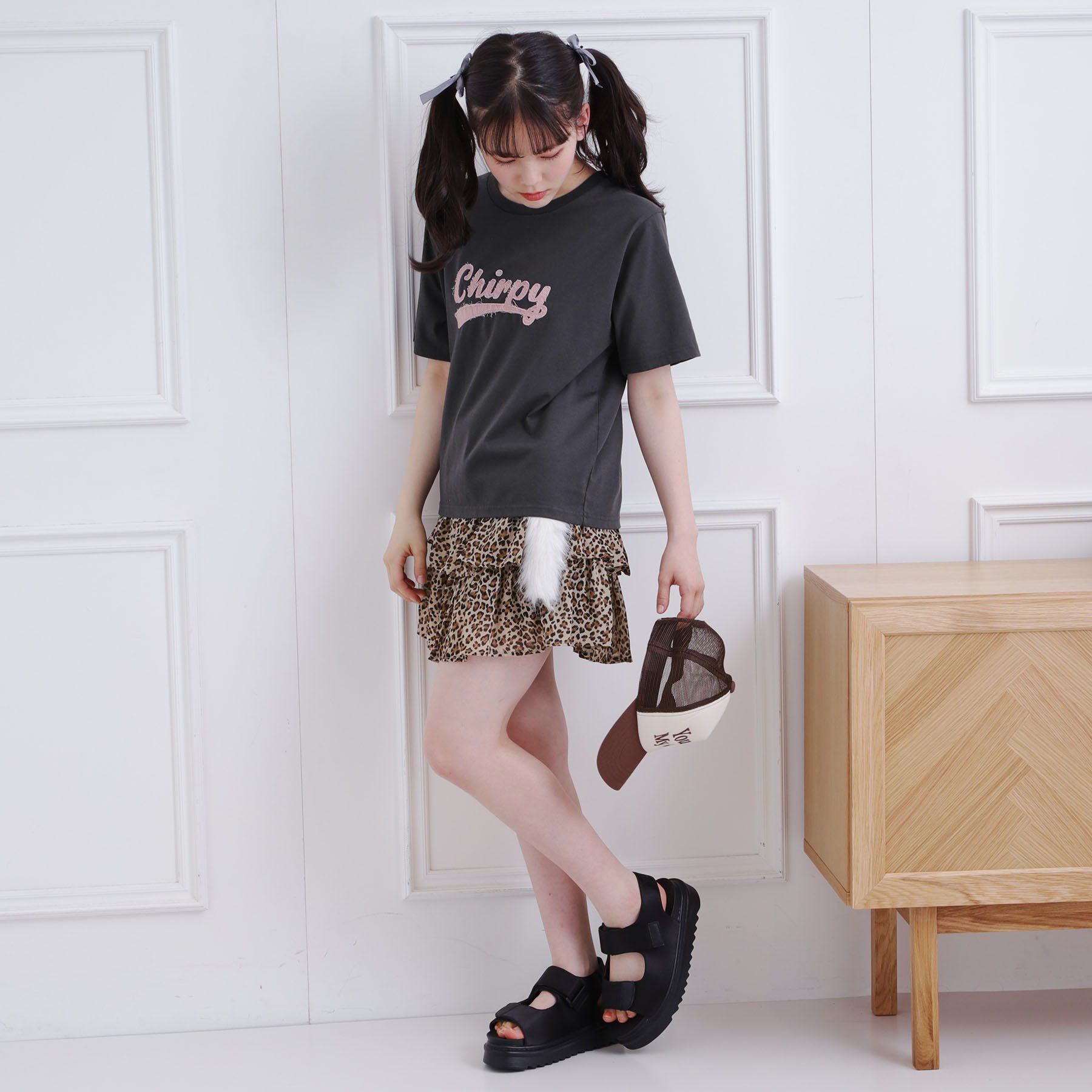 PINK-latte「3段フリルスカート」|スカート|