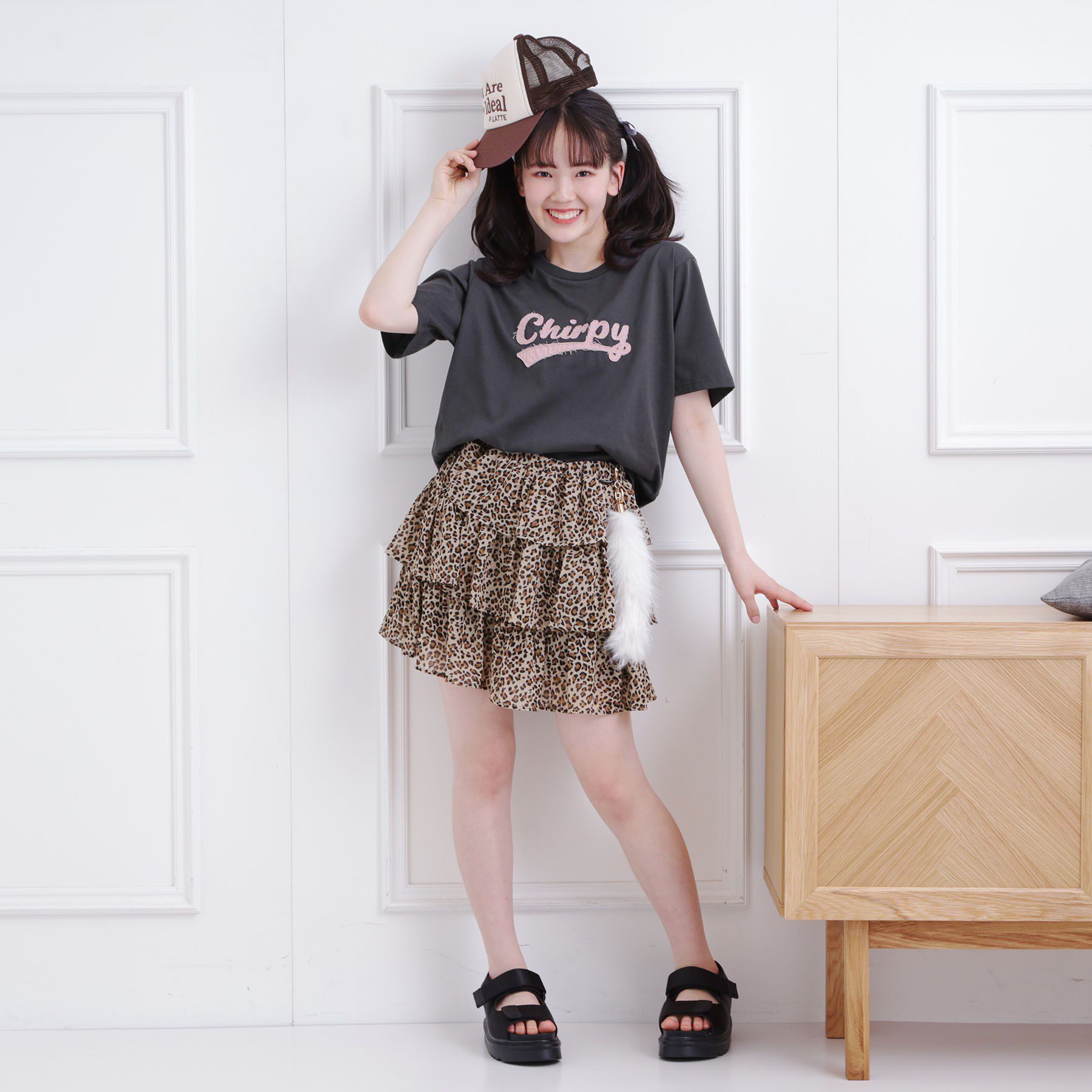 PINK-latte「3段フリルスカート」|スカート|