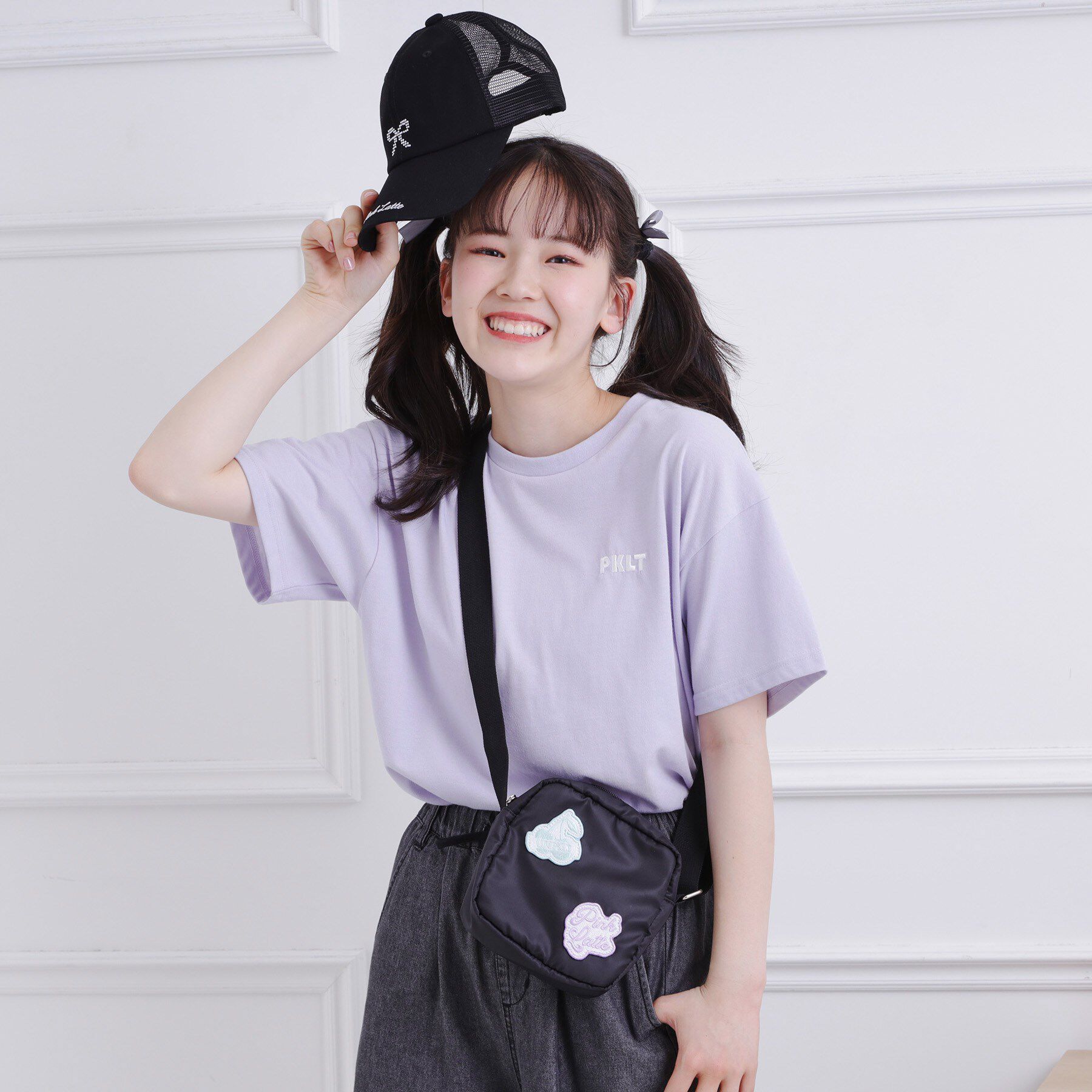 PINK-latte「バックハートロゴTシャツ」|Tシャツ・カットソー|