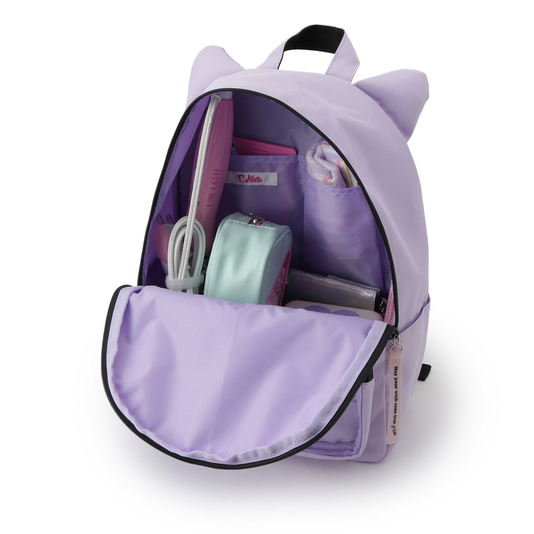 PINK-latte「【本体容量約14L】ネコミミリュック」|リュック|