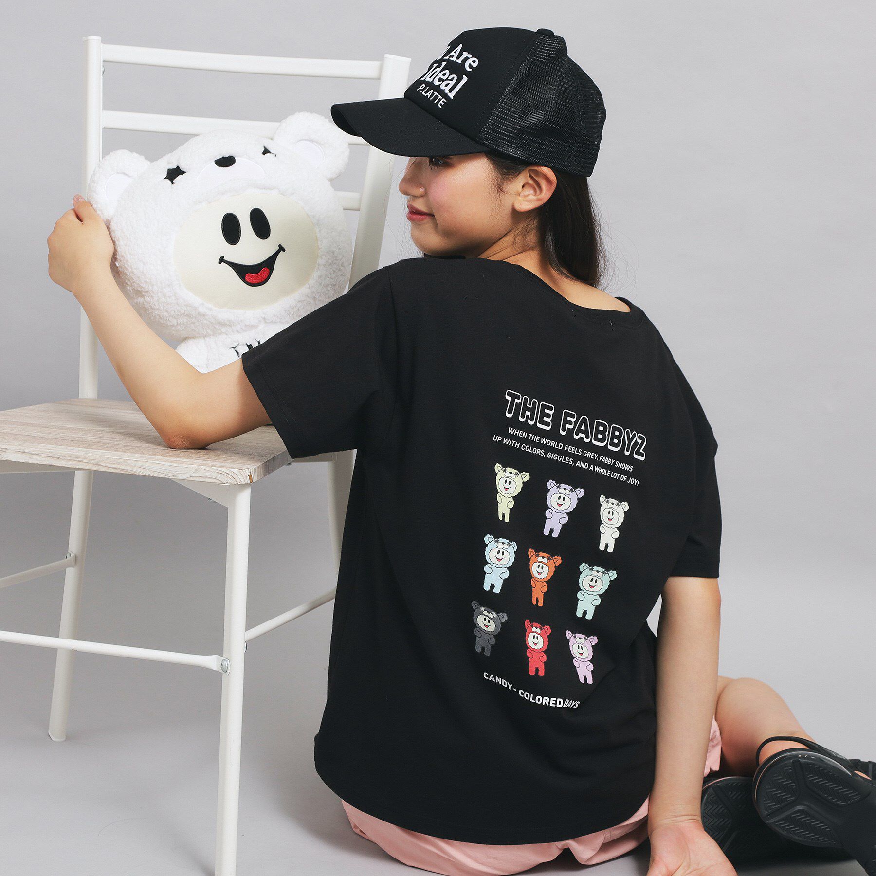 PINK-latte「マスコットTシャツ」|Tシャツ・カットソー|ブラック(019)