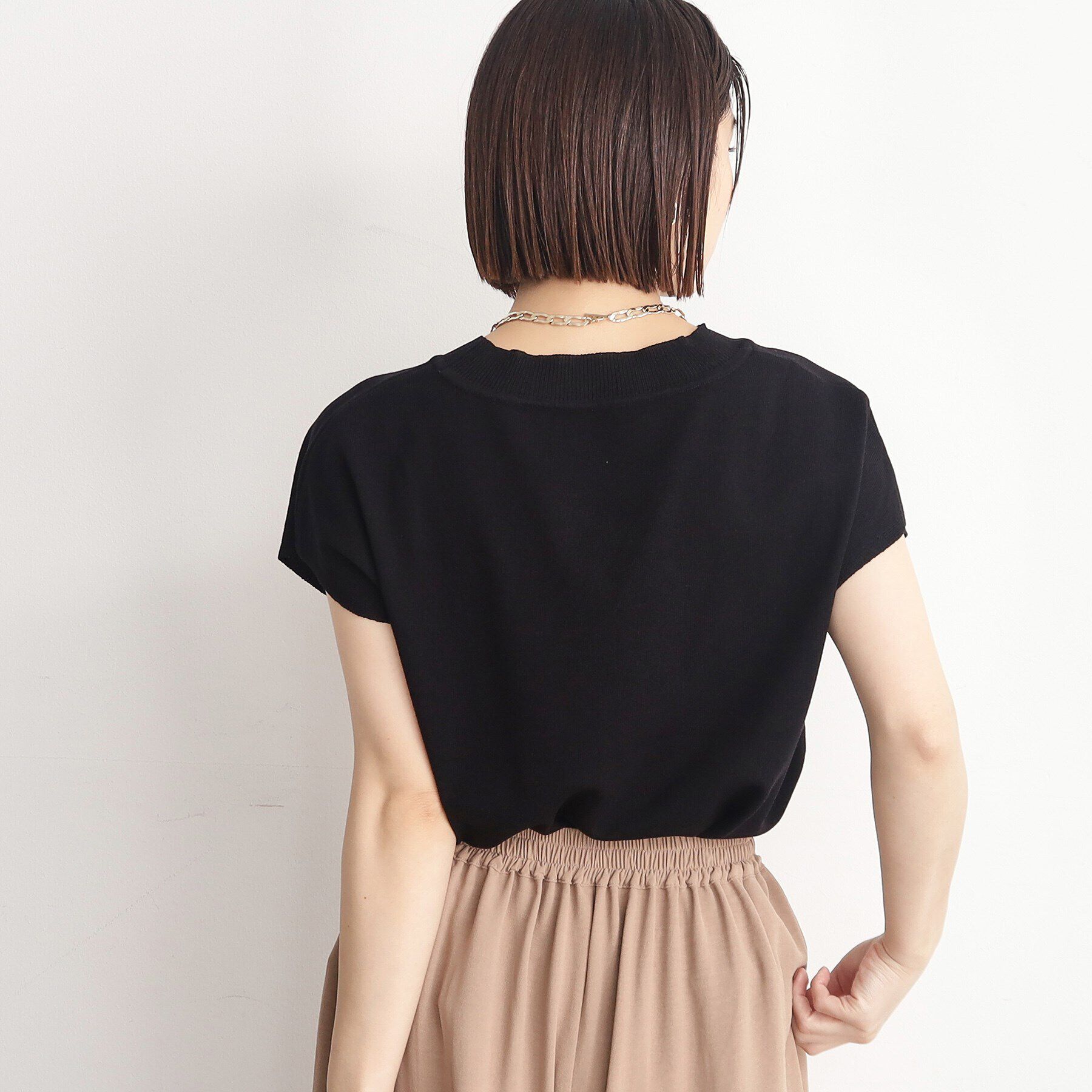 THE SHOP TK「【UVケア/さらりと柔らかい/洗える】フレンチスリーブニットTEE」|ニット・セーター|