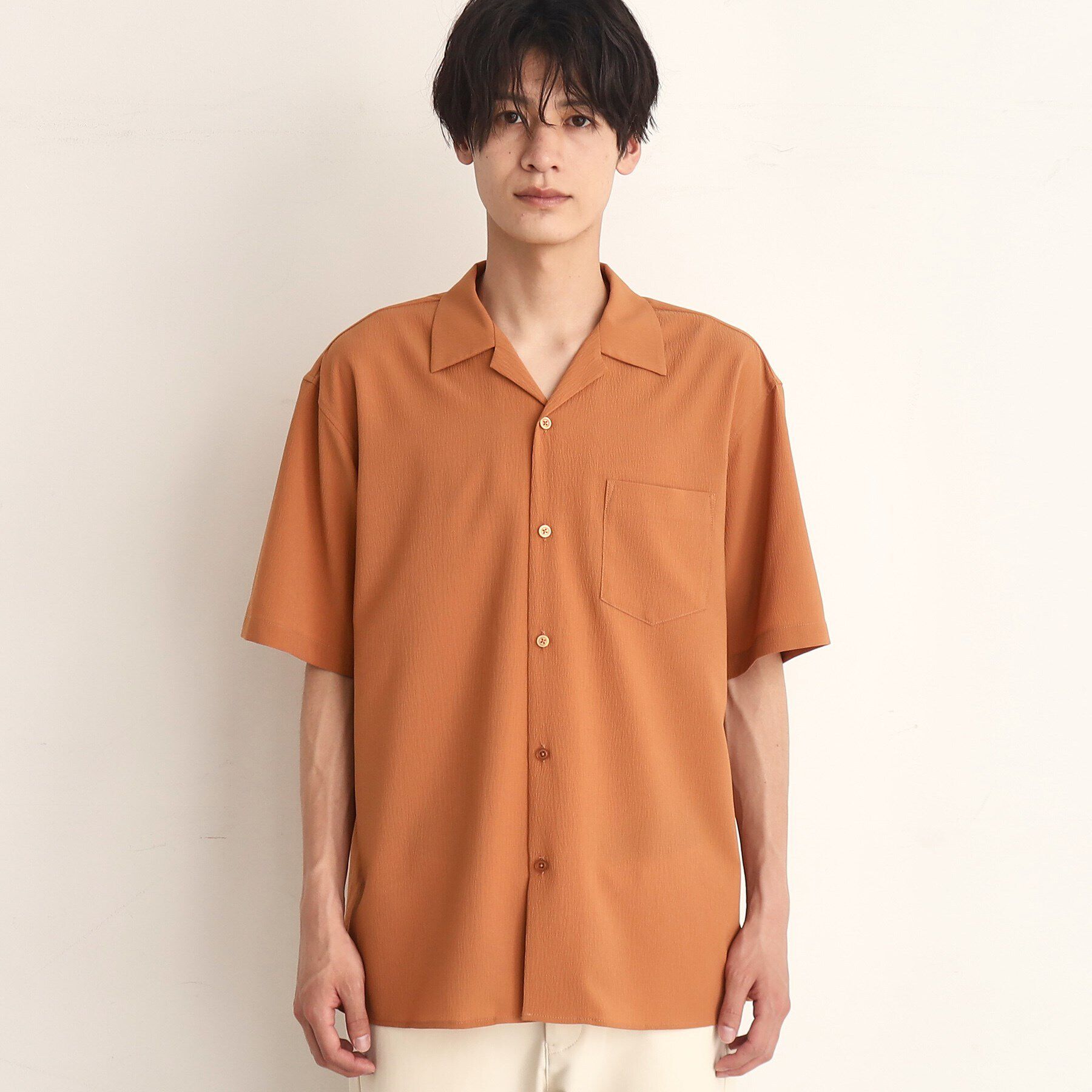 THE SHOP TK「楊柳オープンカラー半袖シャツ」|シャツ・ブラウス|