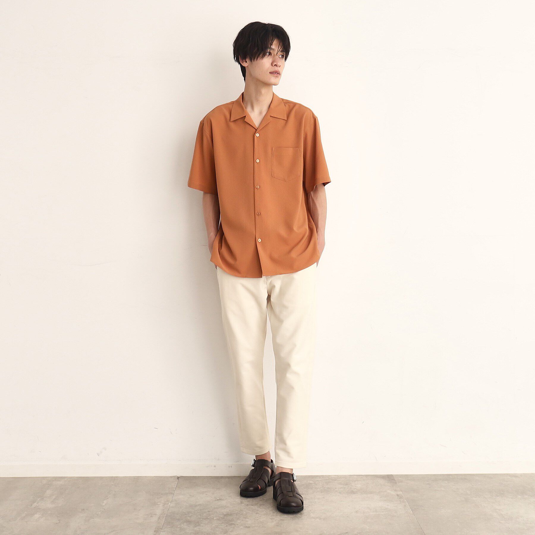 THE SHOP TK「楊柳オープンカラー半袖シャツ」|シャツ・ブラウス|