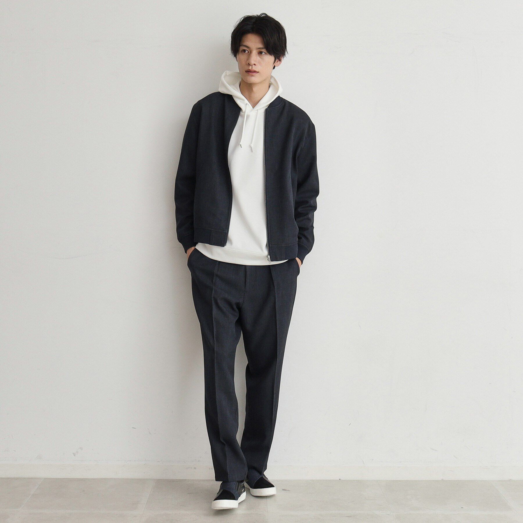 THE SHOP TK「【セットアップ可】シャークスキンリブブルゾン」|ブルゾン・スタジャン|