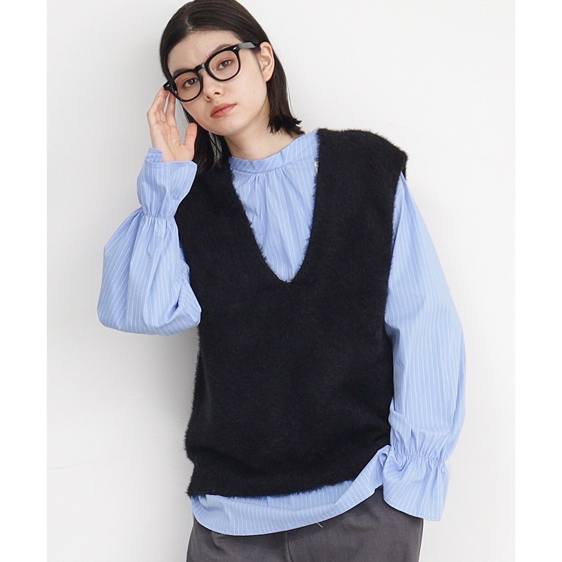 THE SHOP TK「【2点セット】フェザーベスト＋シャツ/洗える」|シャツ・ブラウス|