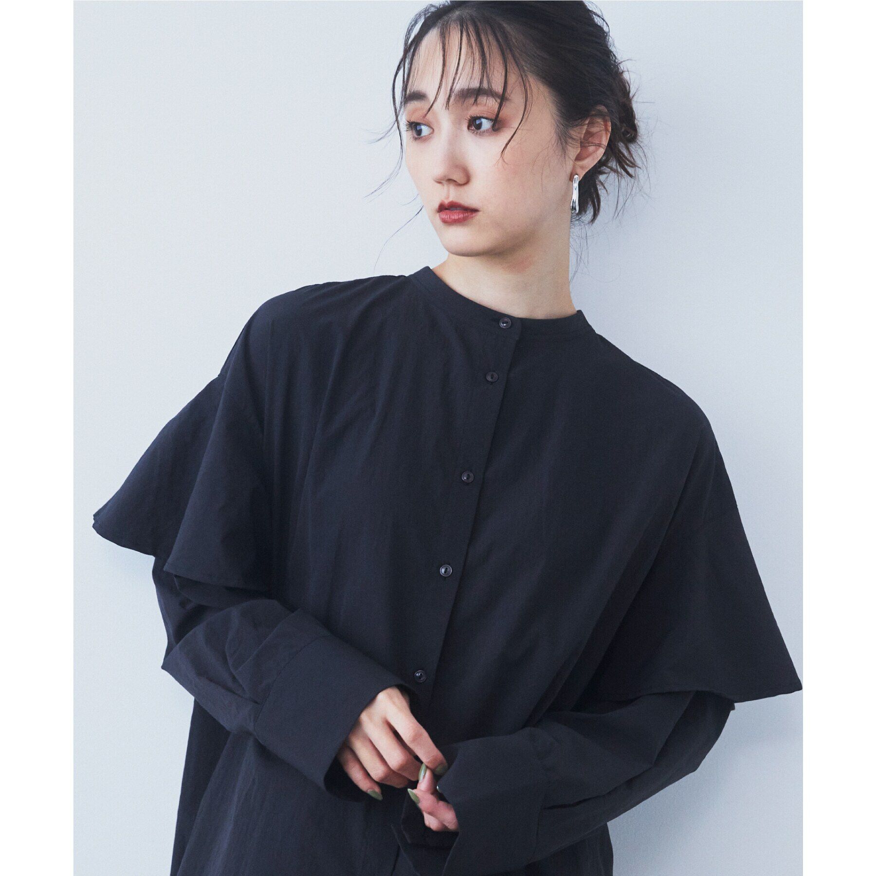 THE SHOP TK「バックフリルコンシャスシャツ」|シャツ・ブラウス|