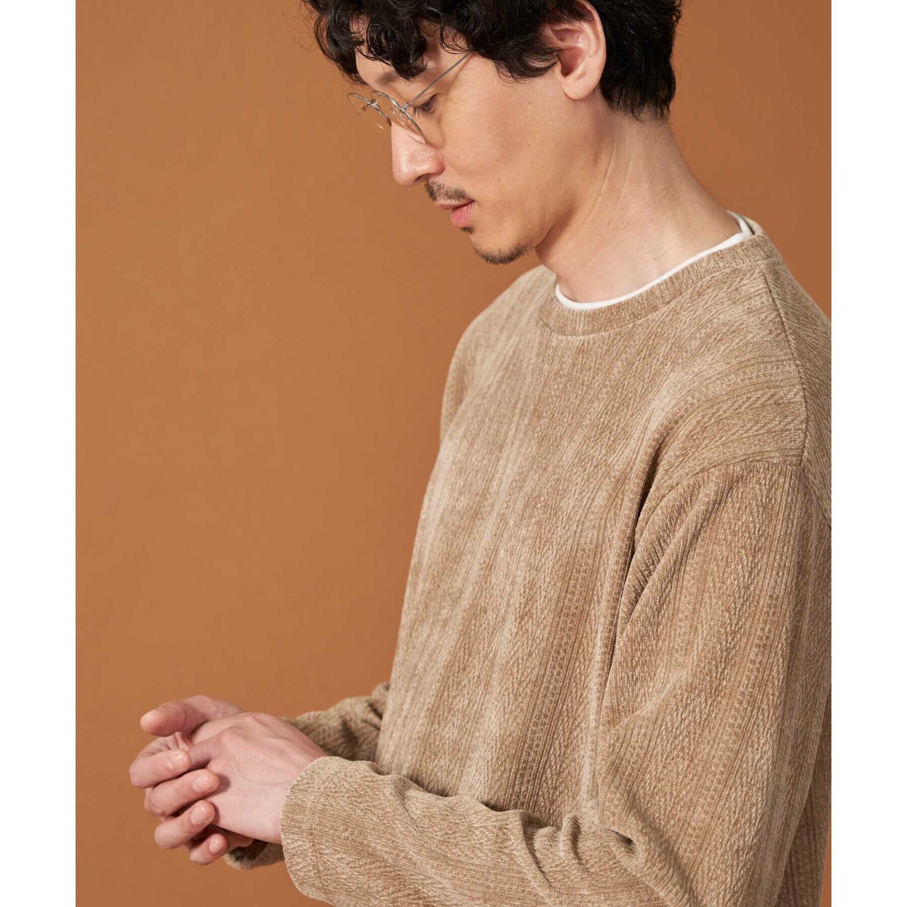 THE SHOP TK「シェニールケーブルプルオーバー」|Tシャツ・カットソー|ベージュ(052)