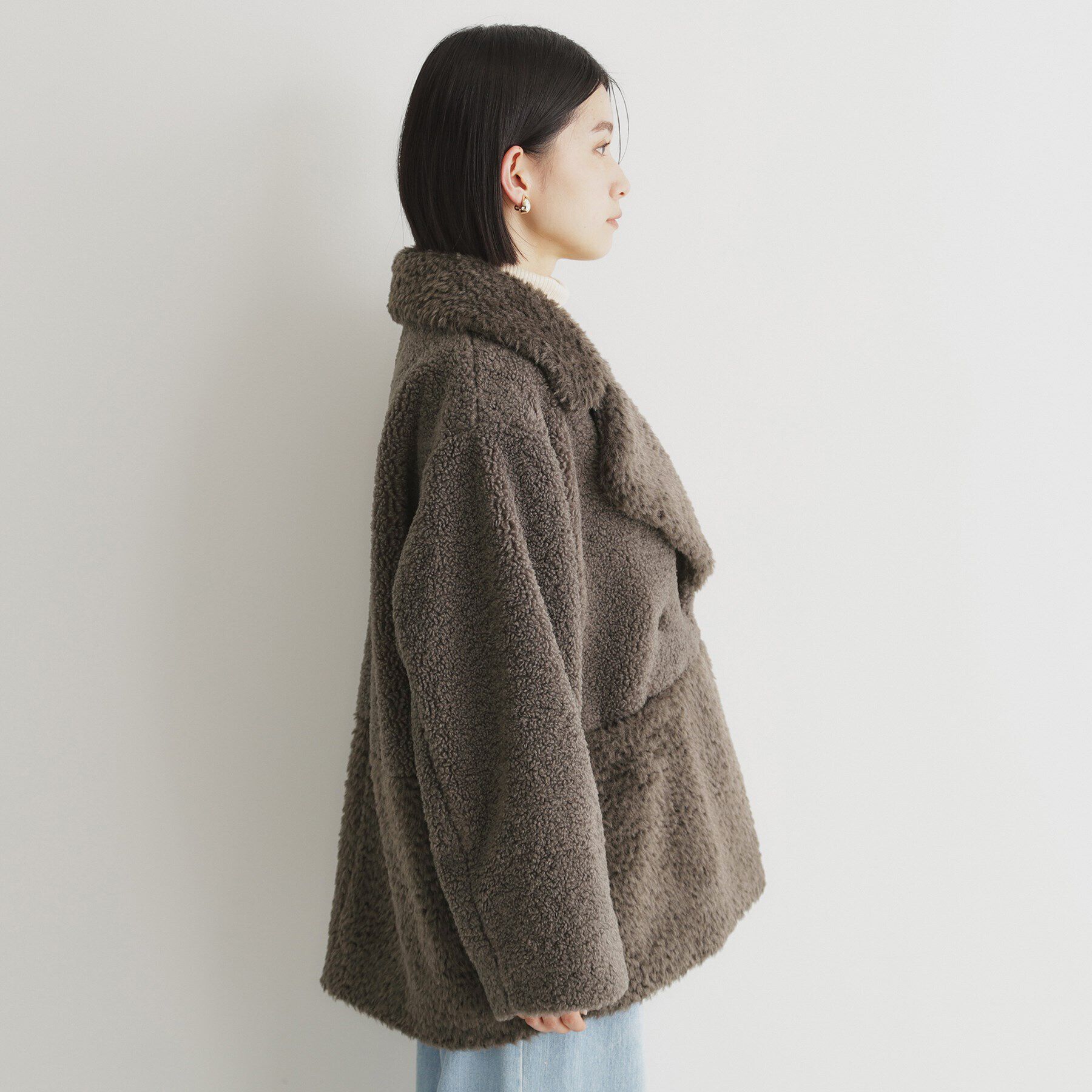 THE SHOP TK「マシュマロボア素材切替Ｐコート」|ピーコート|