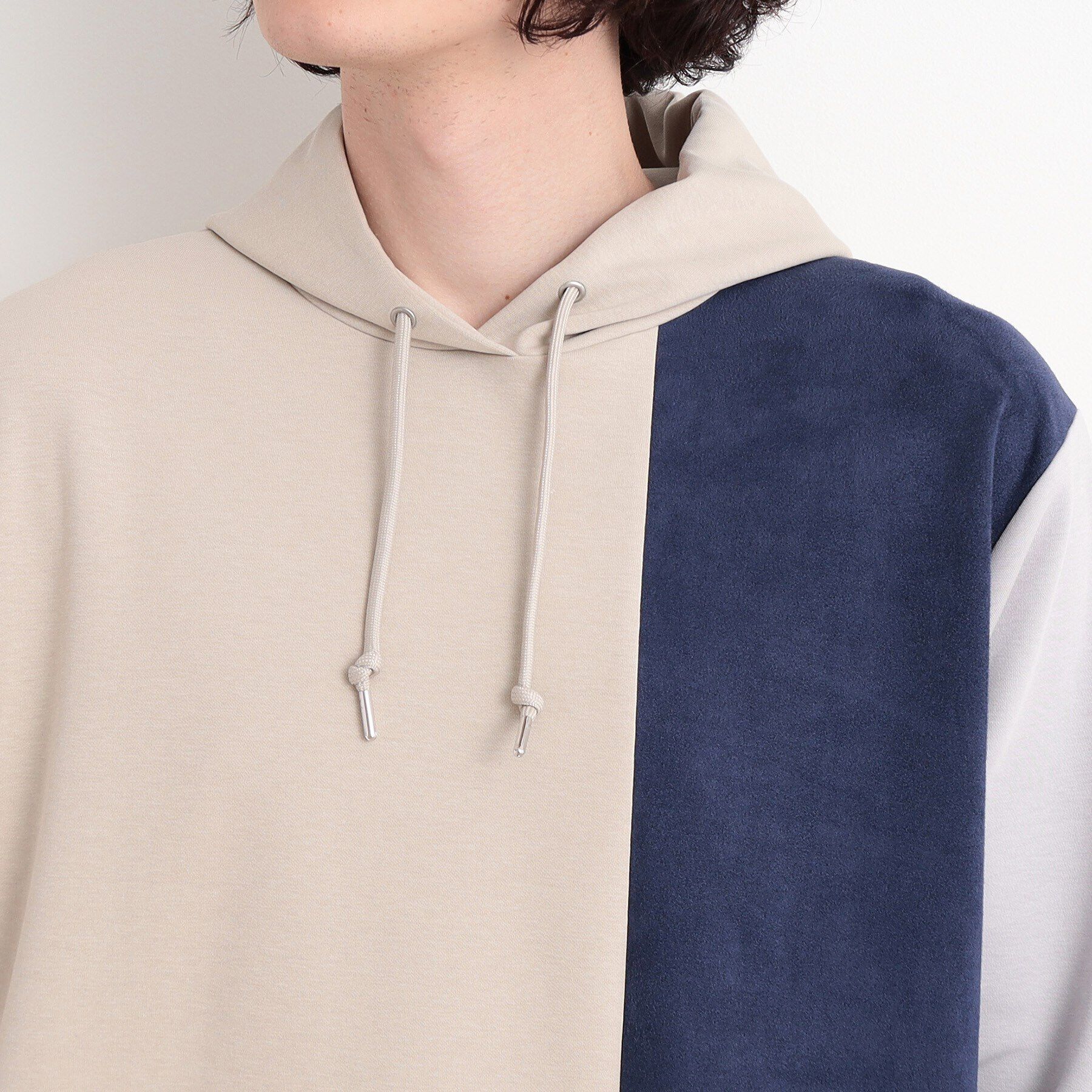 THE SHOP TK「異素材ブロッキングダンボールパーカ」|パーカー|